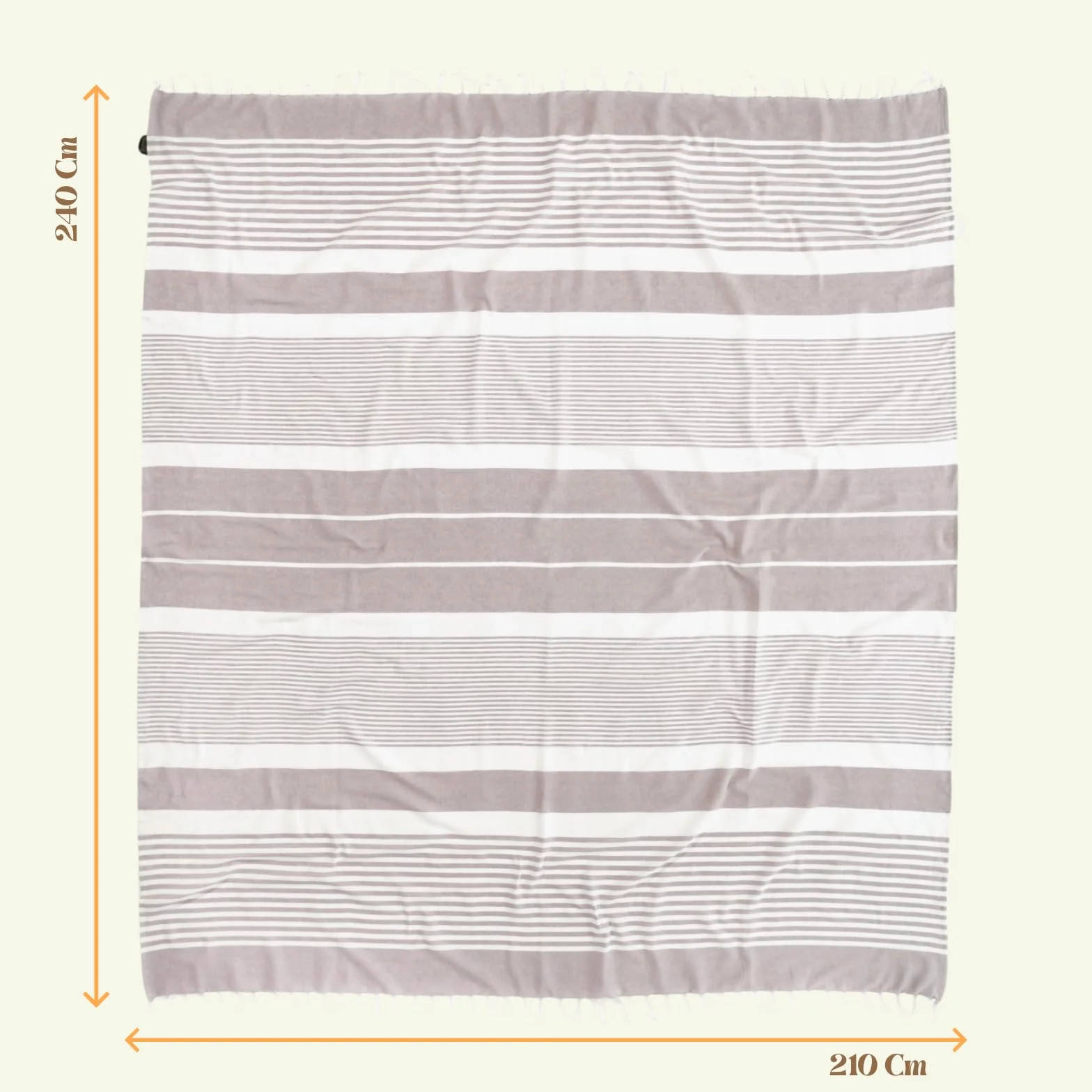 MOMOMUS Fouta XXL koc piknikowy składany boho 210 x 240 cm beżowy