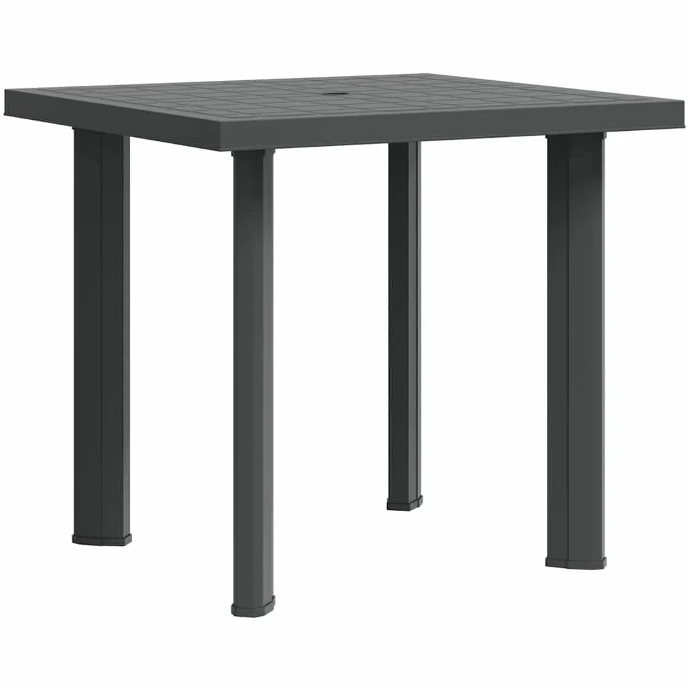 vidaXL Stół ogrodowy, antracytowy, 80 x 75 x 72 cm, plastikowy