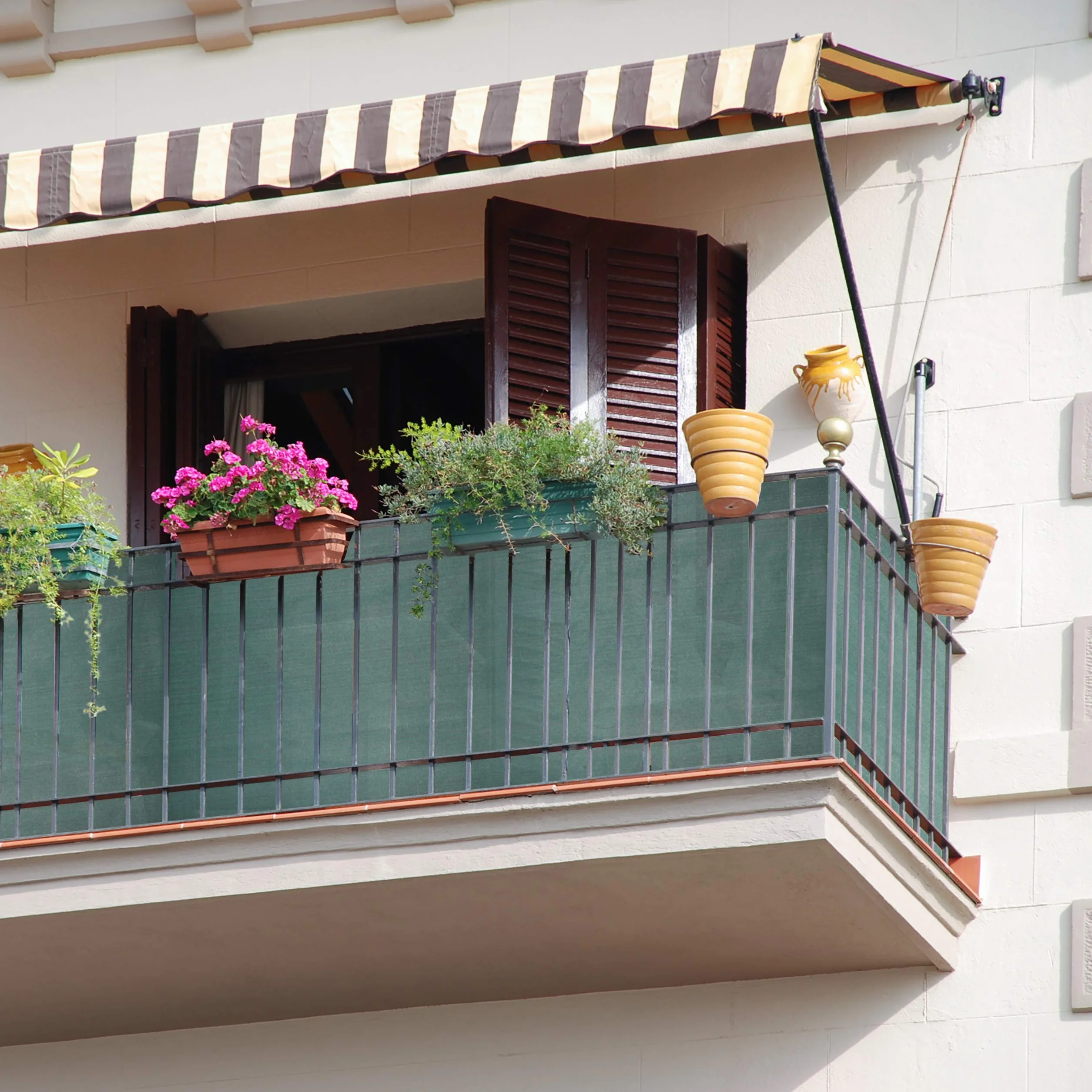 Relaxdays Osłona ogrodzenia, ochrona przed wzrokiem, na ogrodzenie i balustradę balkonową, tkanina HDPE, odporna na działanie promieni UV, odporna na warunki atmosferyczne, 1,2 x 6 m, zielona