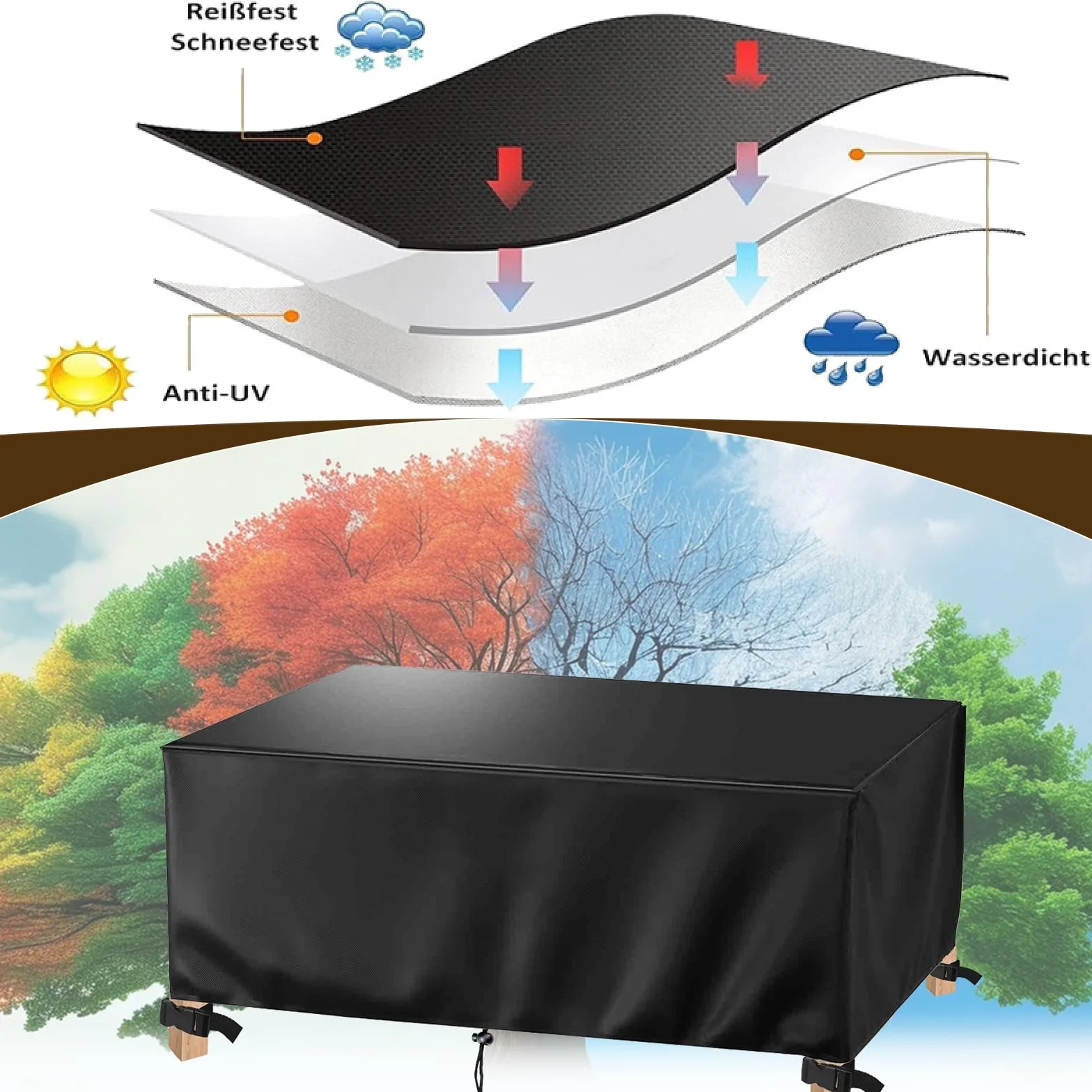 Pokrowiec na meble ogrodowe wodoszczelny 120 x 70 x 70 cm tkanina Oxford 420D UV