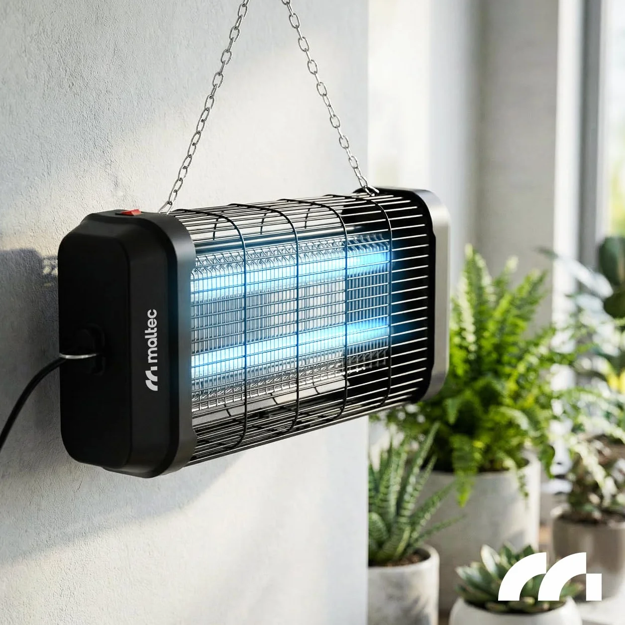 Lampa owadobójcza, lampa przeciw owadom, lampa MalTec 20 W, elektryczna, 3800 V, pułapka na muchy ze światłem UV