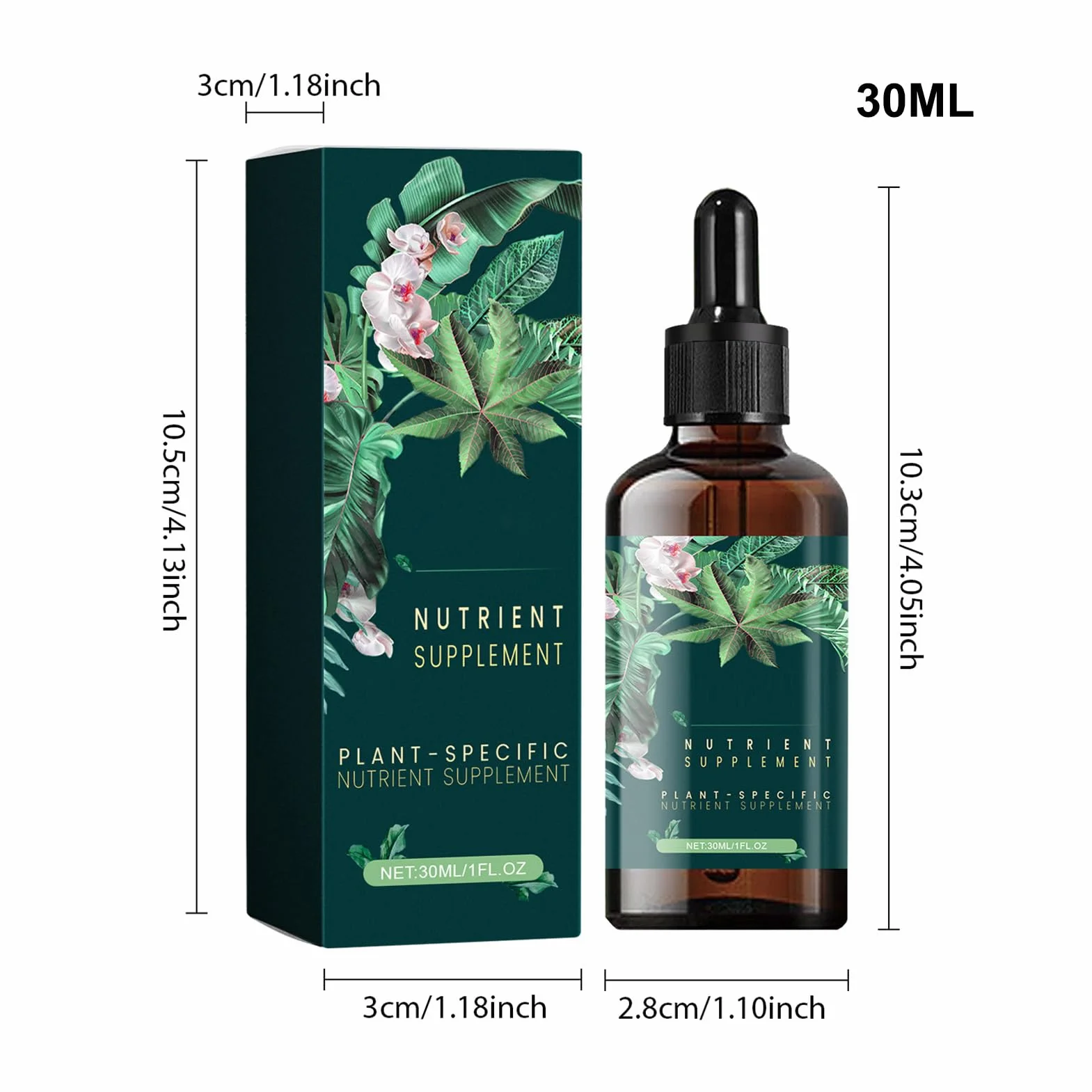 Liquid Fertilizer, Plant Food, 30ml Hydroponic Formula with Nutrient Boost Healthy Roots, Natural Growth Enhancer Houseplants, Garden Supply for Indoor Vegetables Use, 1.1x4.06inch
