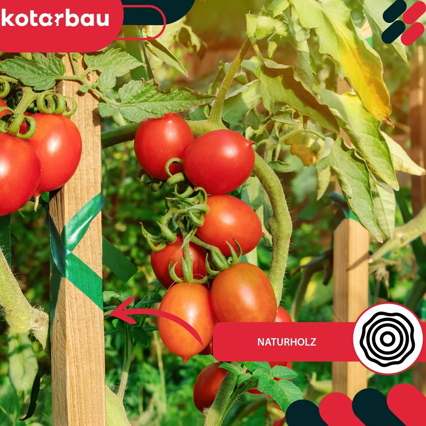 KOTARBAU® Paliki Drewniane 150 cm do Pomidorów Warzyw Podpora