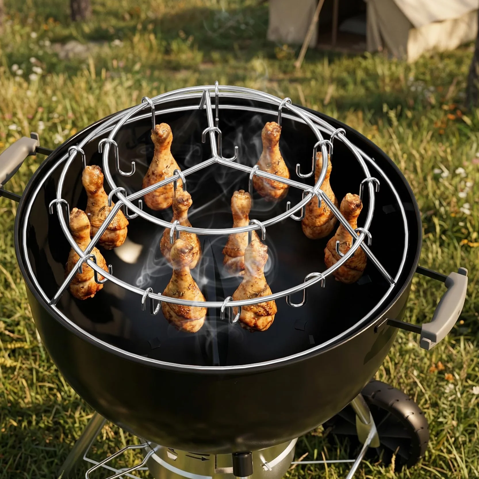 Onlyfire trzystopniowa zawieszka do pieczenia boczku 57cm do Weber Grill Węglowy
