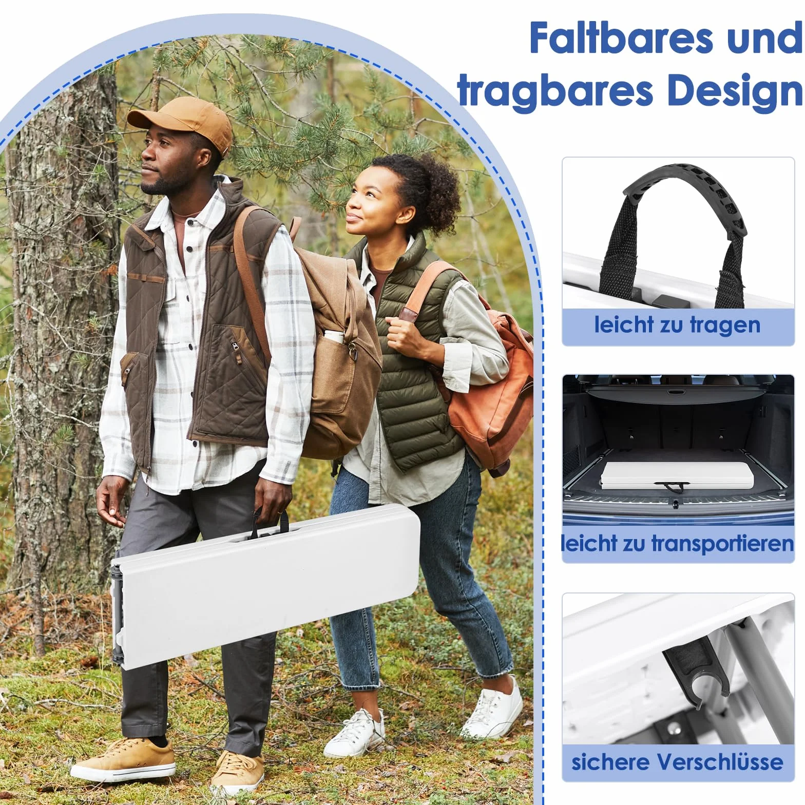 GOPLUS Ławka składana do piwa 182x27,5x43 cm HDPE odporna na warunki atmosferyczne 300 kg