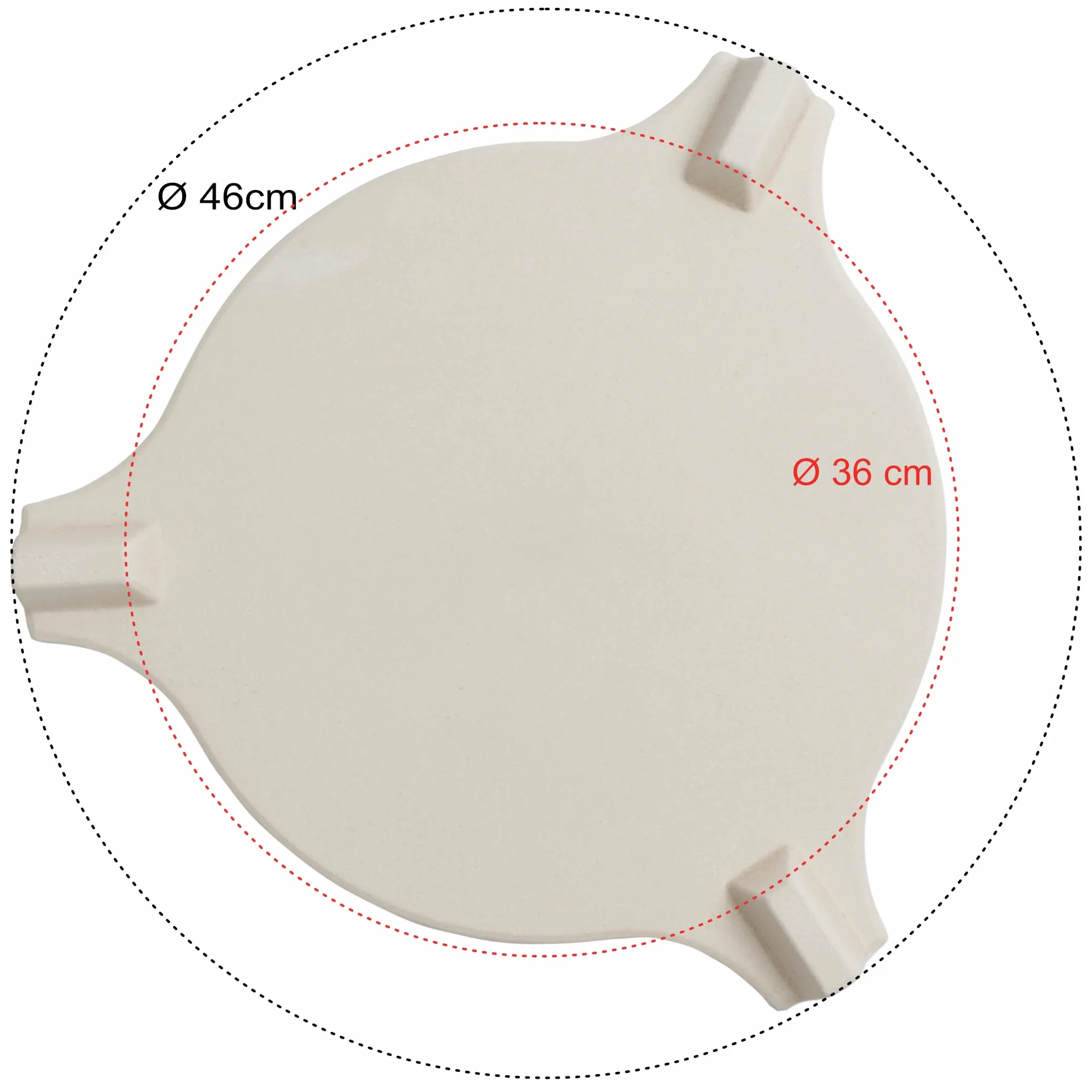 BBQ-Toro Kamień deflektor Ø 36 cm – Ø 46 cm, kamień do pizzy pasuje do grilla ceramicznego Kamado Ø 52 cm, kamień deflektor do niskich temperatur | gotowanie na niskim poziomie i na wolnym powietrzu |