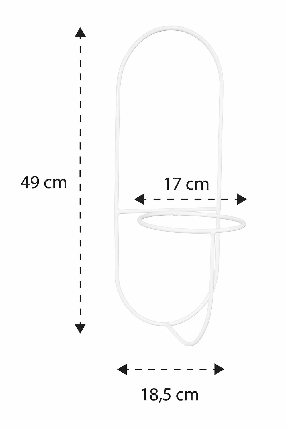 Naścienna Półka na Rośliny - Wiszący Stojak na Kwiaty - Wykonany z Metalu - Nowoczesny Dekor Ścienny do Salonu, Pokoju Nastolatka, Sypialni, Kuchni - 18x21x50cm - PIANO Biały