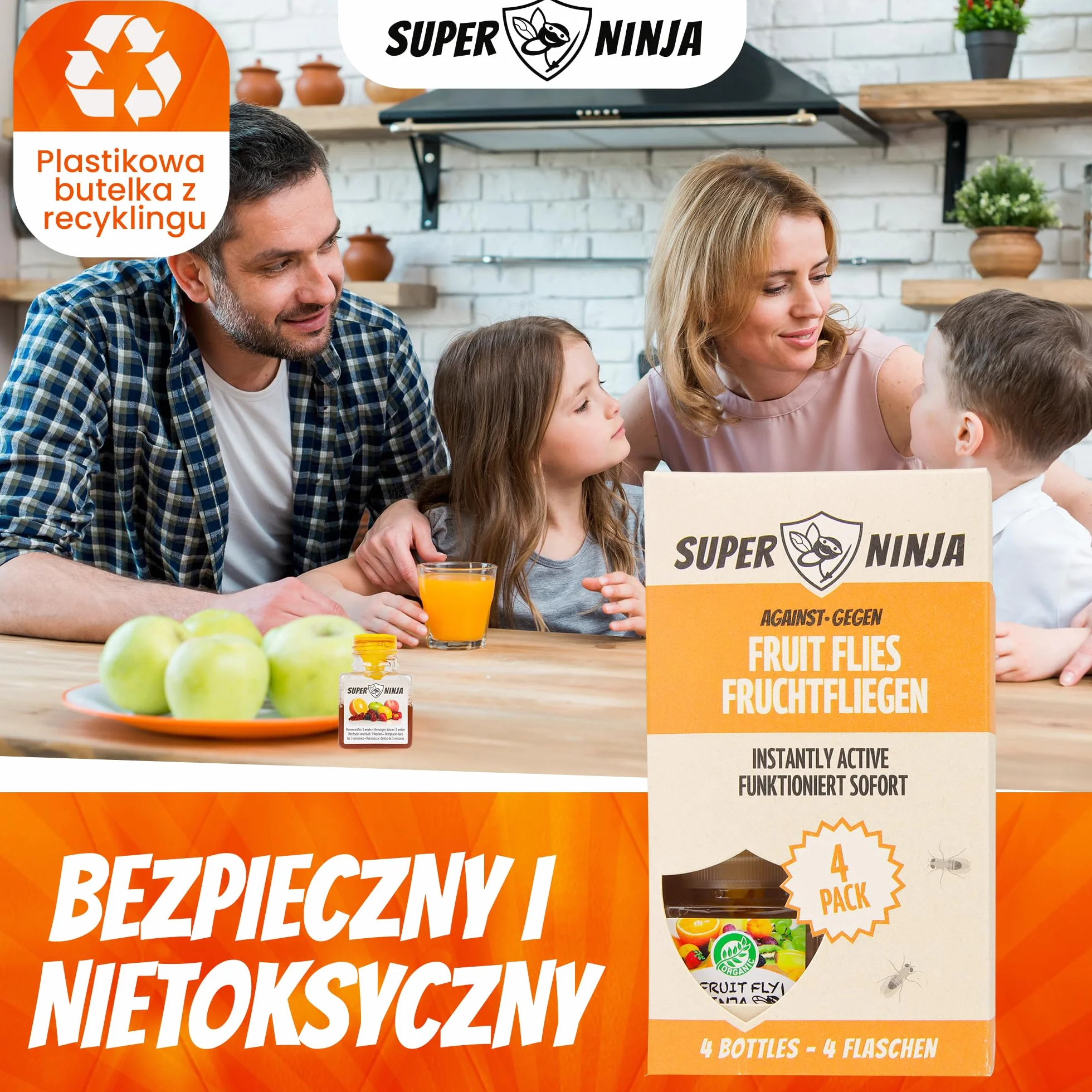 Pułapka na muchy owocowe Ekologiczna 4 szt
