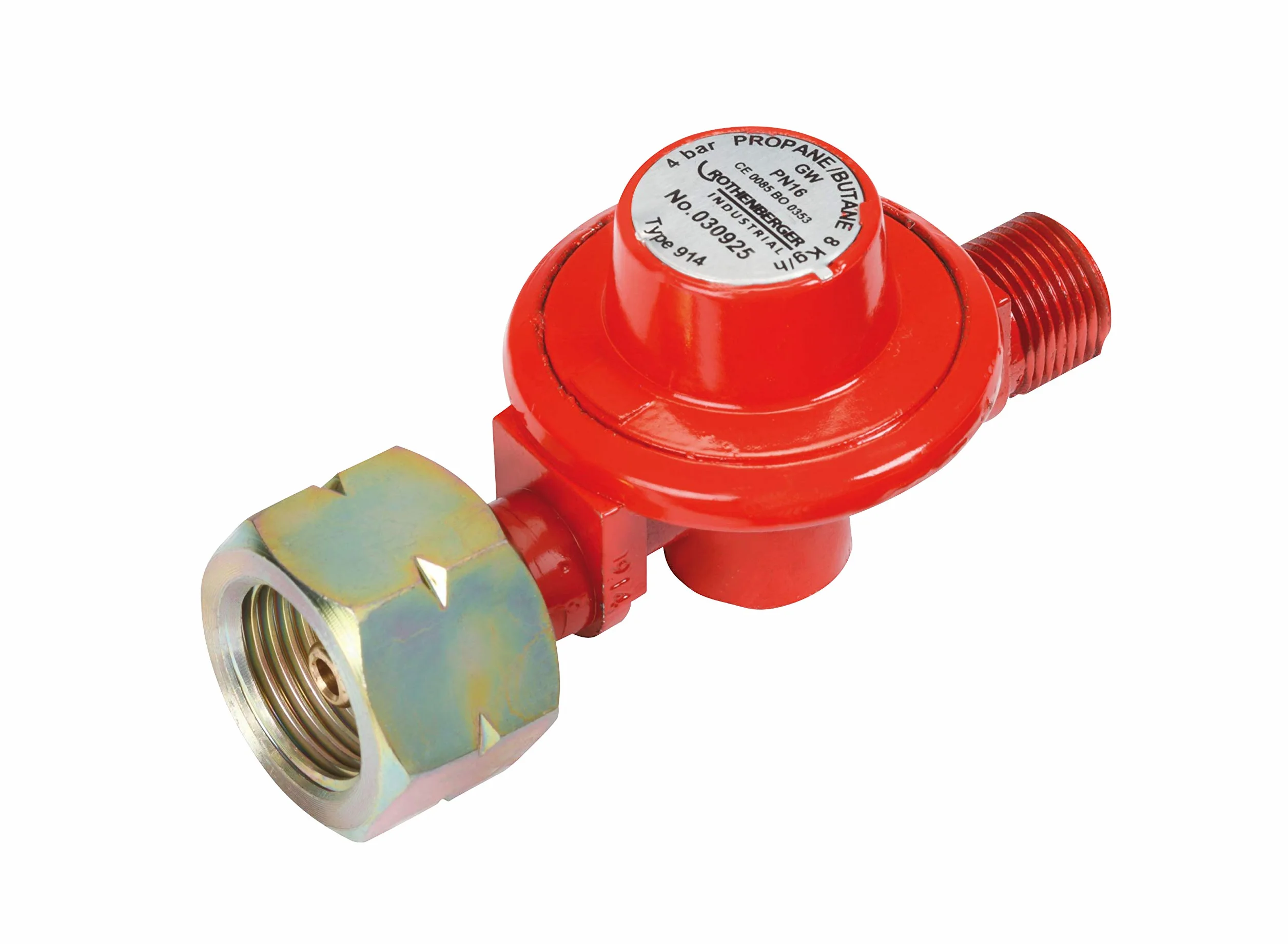Rothenberger Industrial 030925E Regulator na Propan, do Wypalania, Wypalania Chwastów z Przyłączem 3/8", Butelki 5 i 11 Kg