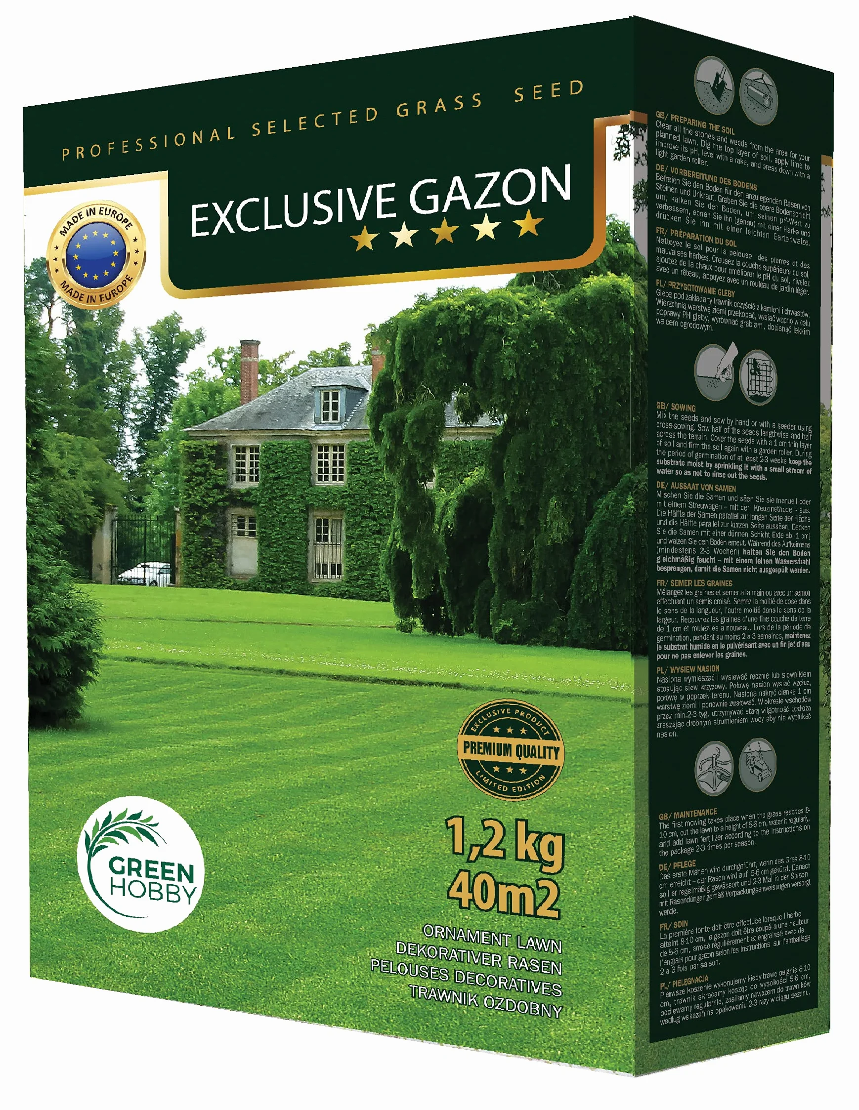 Exclusive Gazon Nasiona Trawnika Rustykalny Odporny Na Suszę Intensywna Zieleń 1,2 kg