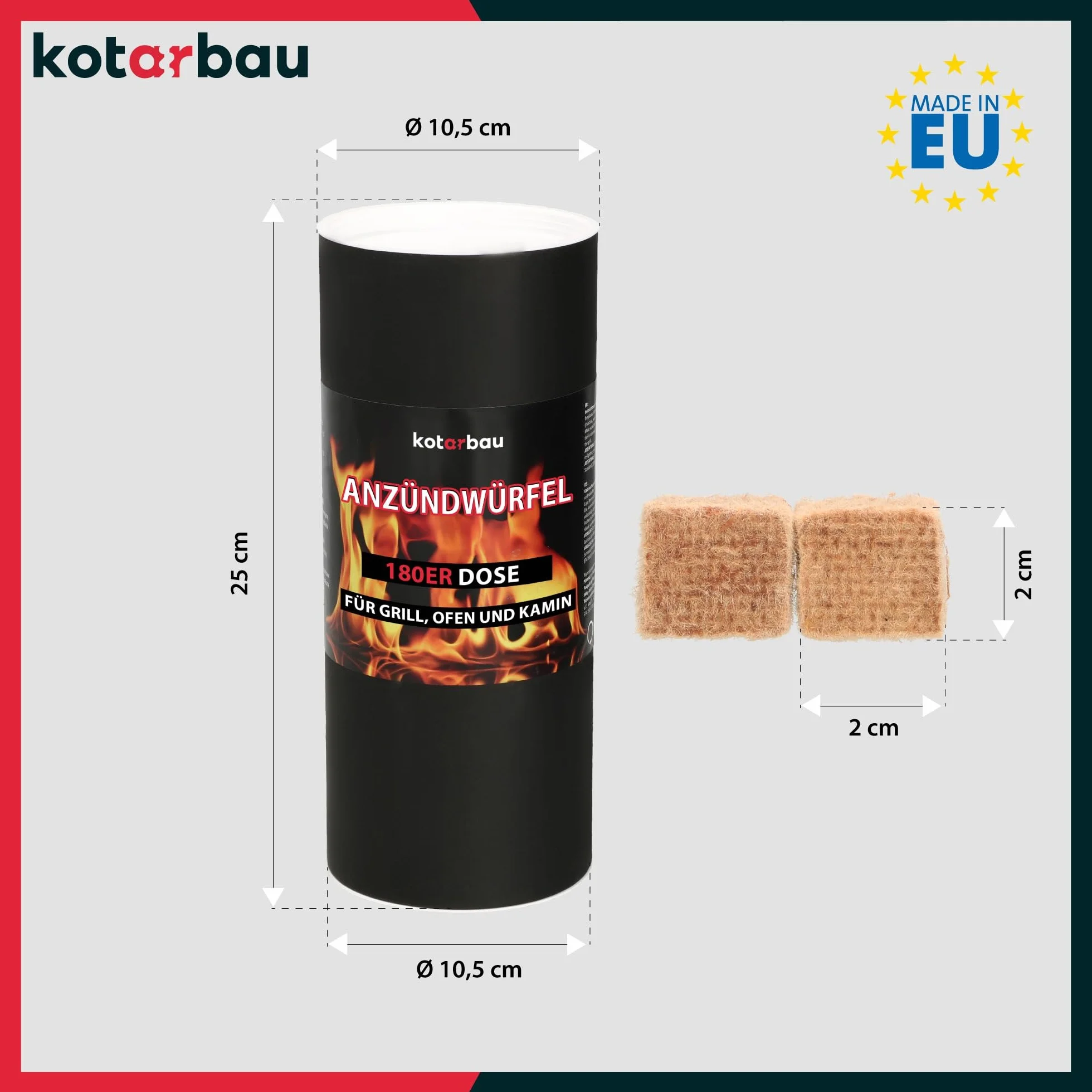 KOTARBAU® Rozpałka do Pieca - Podpałka do Grilla Kominka - Kostki - Zestaw 360 SZT
