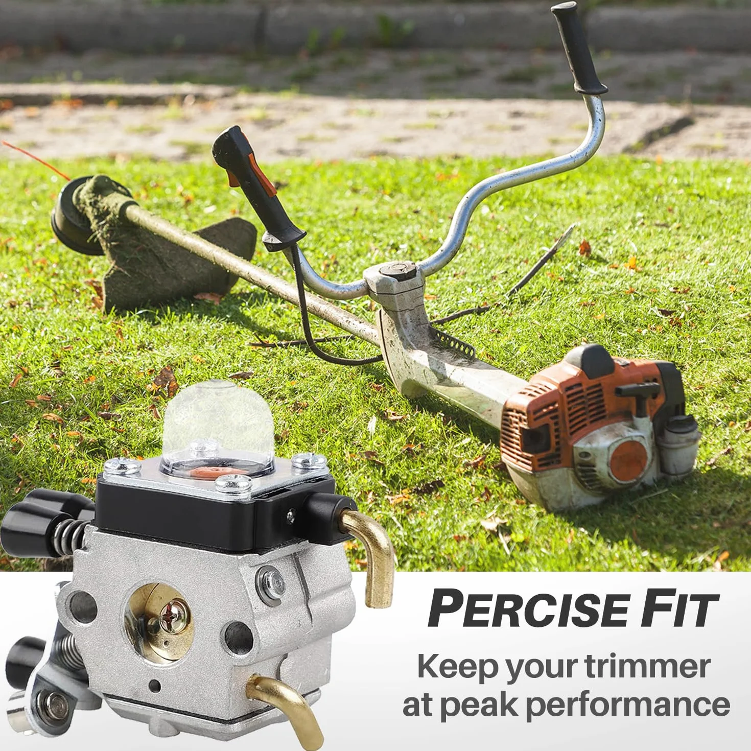 Gaźnik do STIHL FS55 FS55R FS38 FS45 FS46 FC55 KM55 Podkaszarka, JRISBO Kosiarka Akcesoria Części Zamienne Zestaw Gaźnika 9 w 1 zawiera Uszczelki, Filtr Powietrza, Świecę Zapłonową