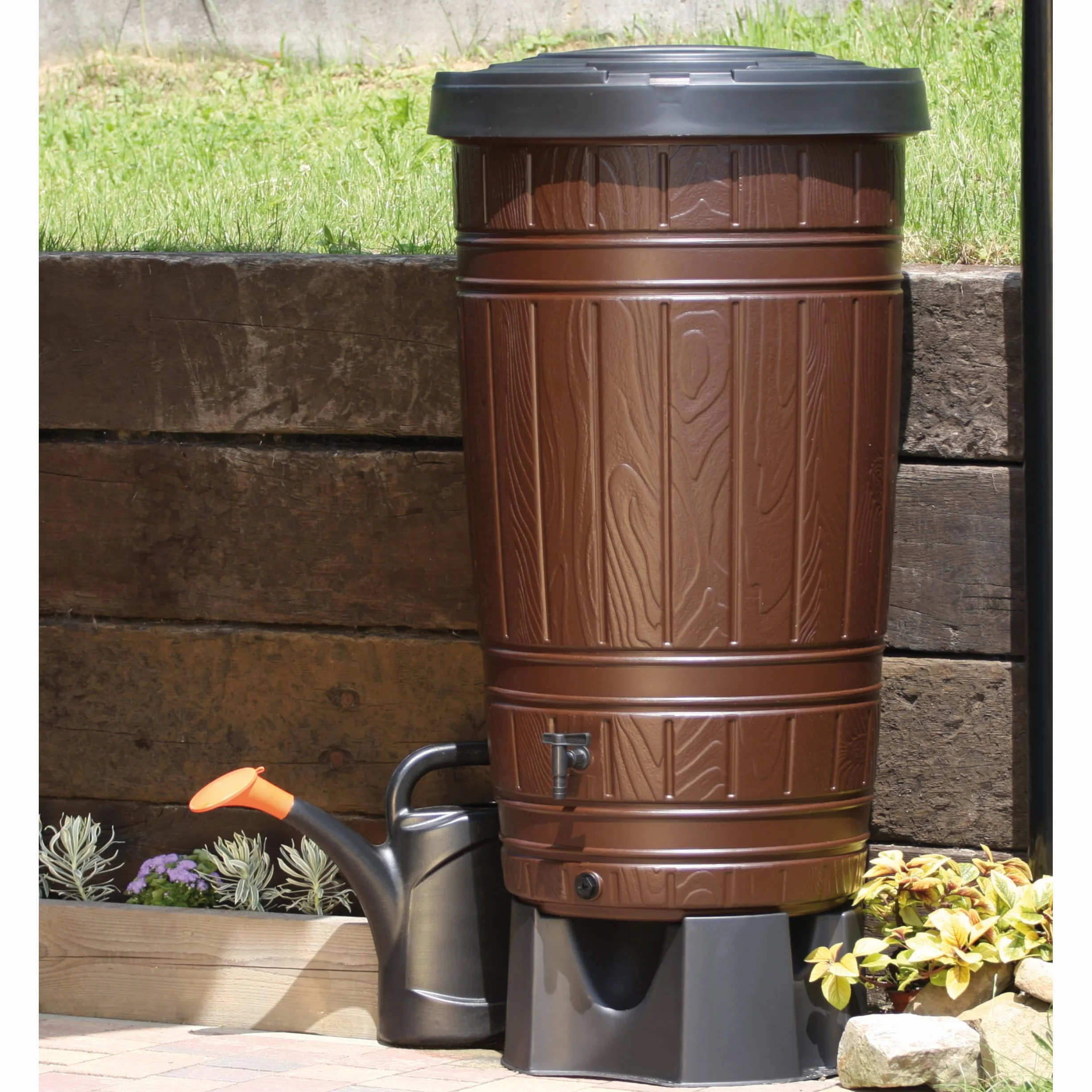 Pokrywa Ø 66 cm do Prosperplast WOODCAN 265 litrów i zbiornika na wodę deszczową Raincan 210 l, szczelne zamknięcie, osłona na beczkę na wodę, wodę deszczową, ekologia, narzędzia ogrodowe, antracyt