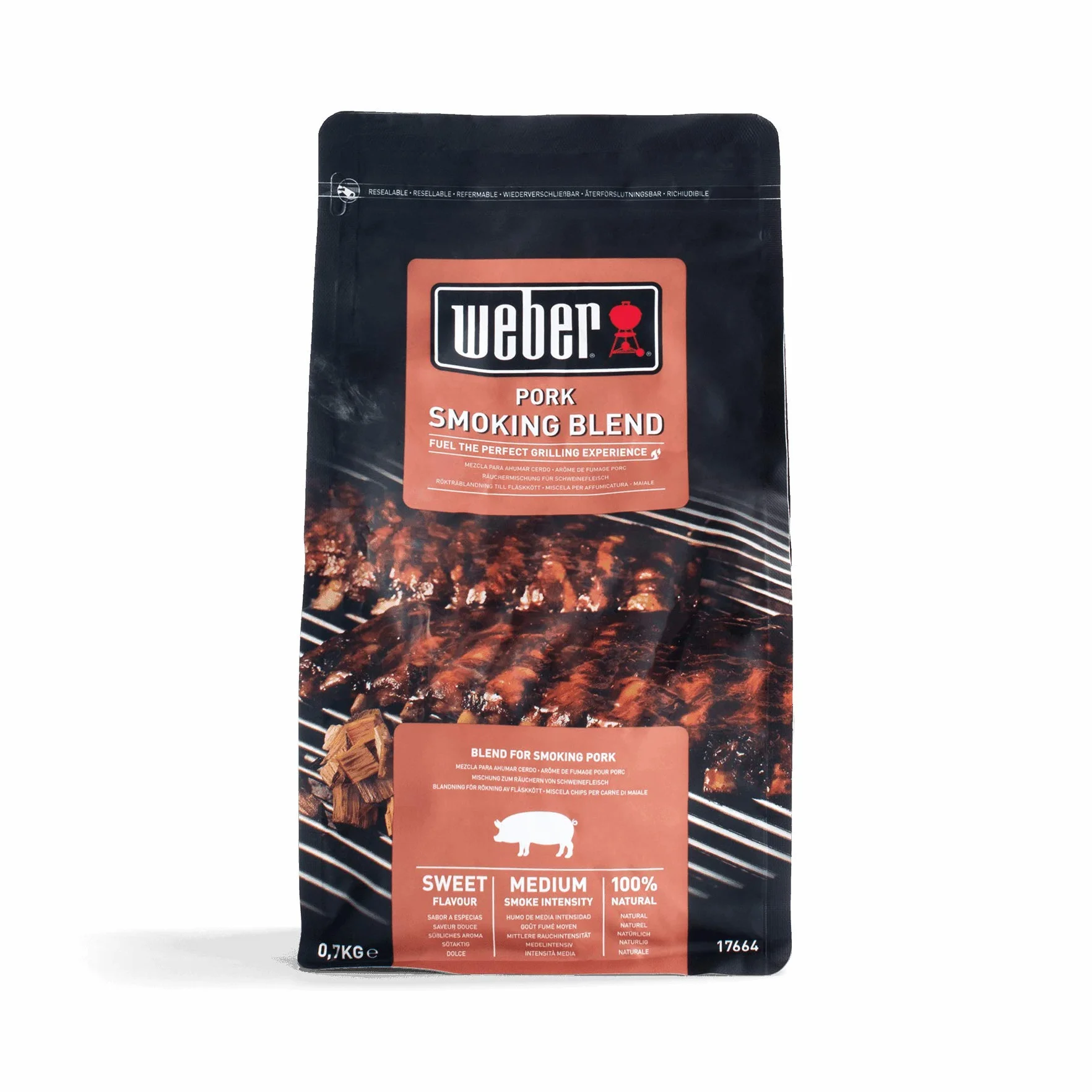 Weber Wiórki 700g do mięsa wieprzowego, mieszanka wiórów z drzew liściastych i owocowych, FSC