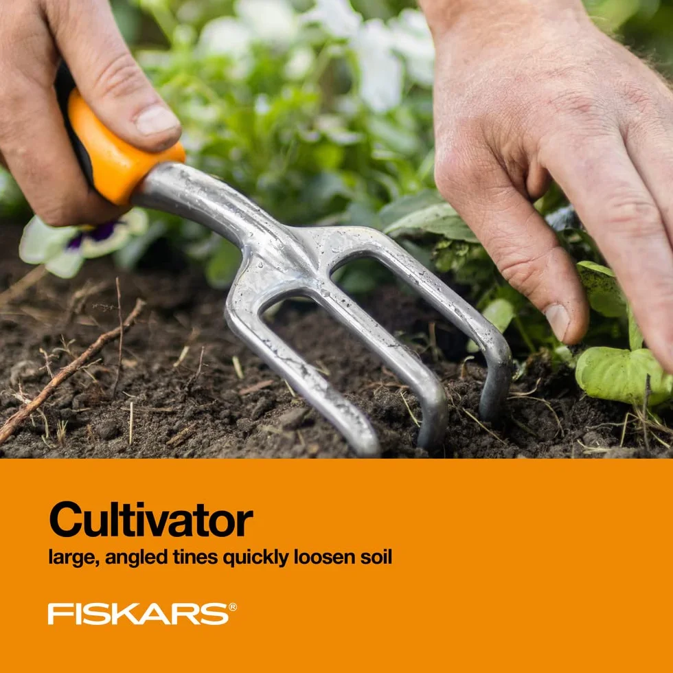 Fiskars Ergo zestaw narzędzi ogrodowych z recyklingu czarny/pomarańczowy