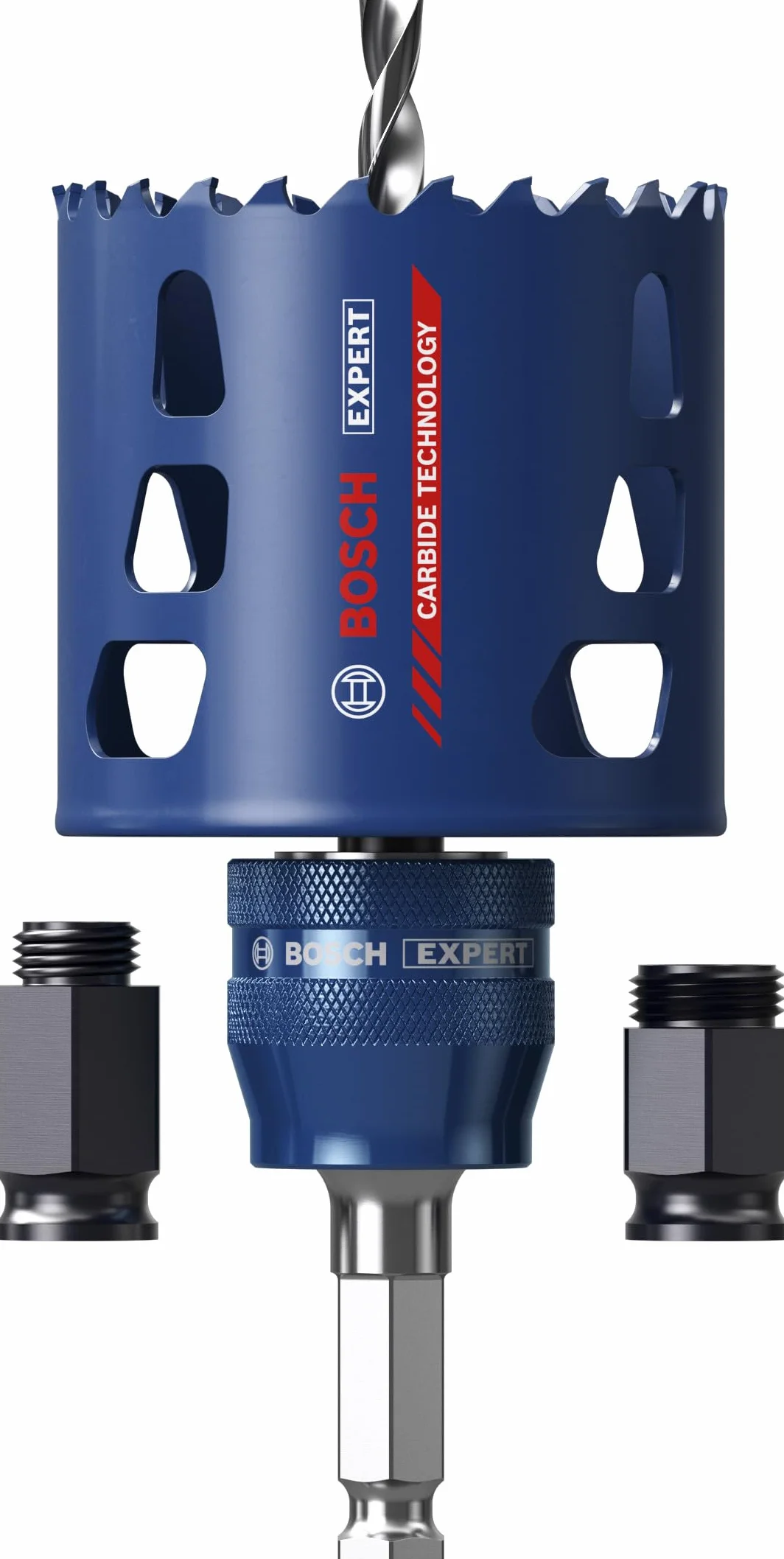 Bosch 3x Zestaw startowy otwornic EXPERT Multi Material PC Plus (do Drewno z metalem, Cegła, Ø 68 mm, Professional Akcesoria Wiertarki)
