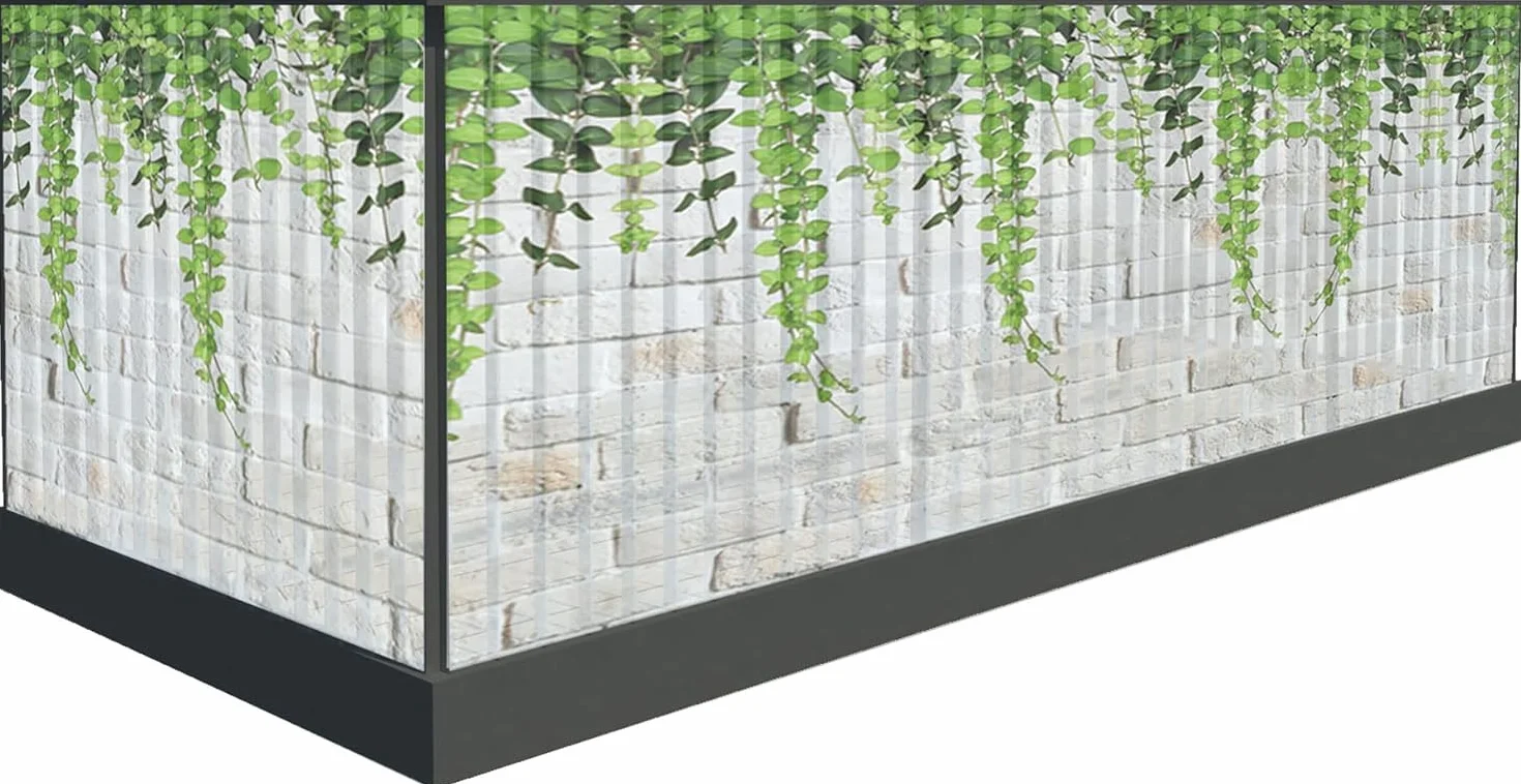 Osłona na balkon o wysokości 100 cm lub innych – ochrona przed wiatrem – obramowanie balkonu, mata maskująca (400 x 100 cm, wzór 16)