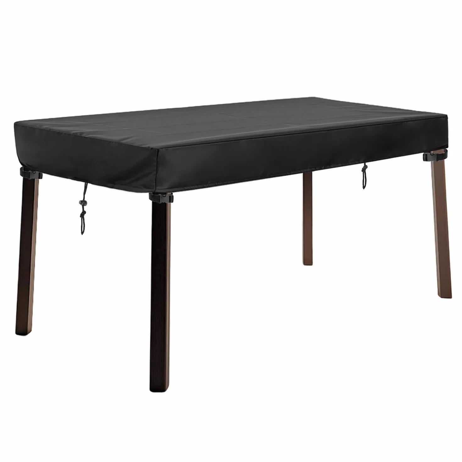 QWORK® Pokrowiec na stół ogrodowy 160 x 90 x 15 cm, Oxford 420D, wodoodporny pokrowiec na stół, na stół tarasowy, stół do jadalni i meble rattanowe