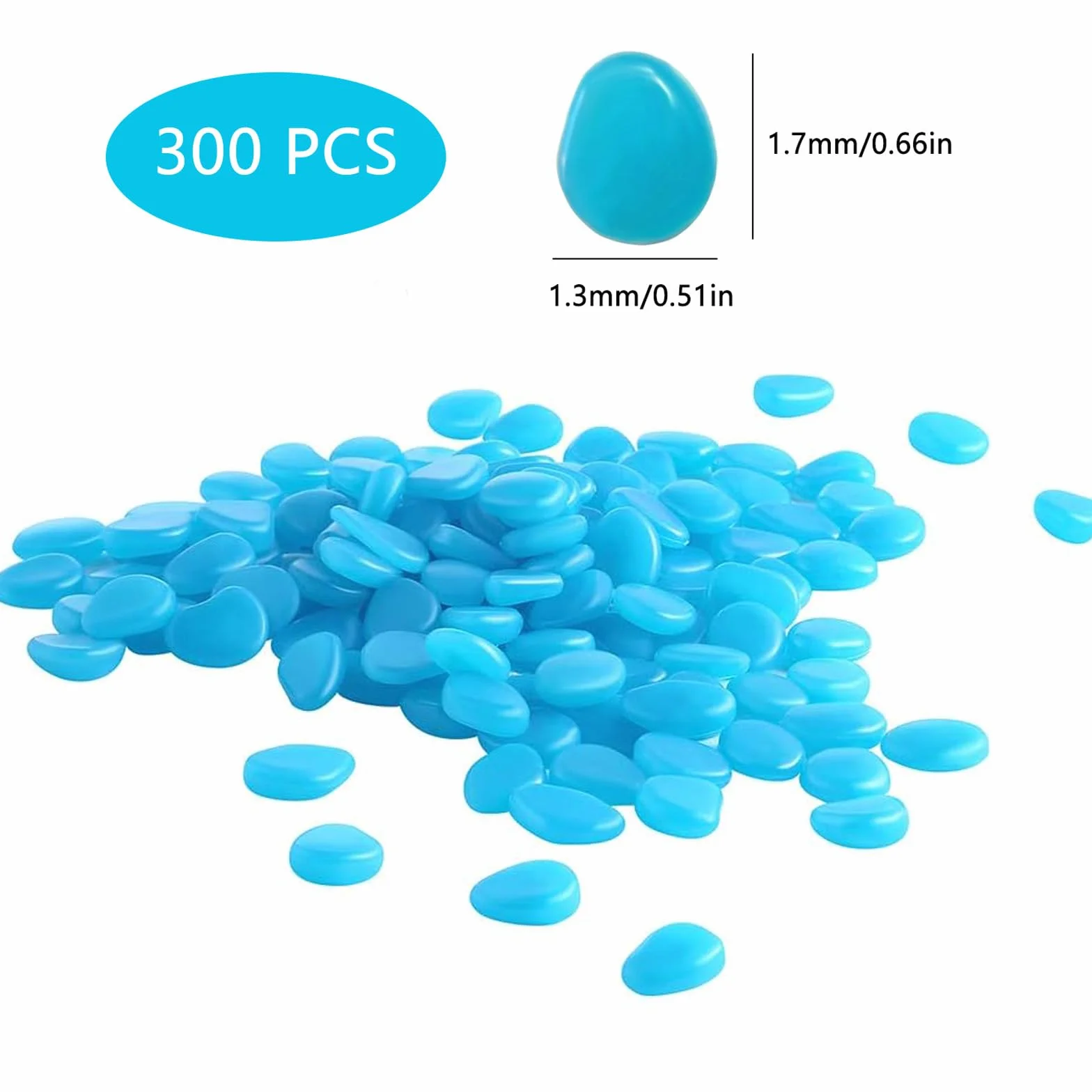 Świecące kamyki ogrodowe 300 sztuk fluorescencyjne kamienie dekoracyjne