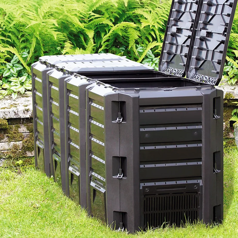 Kompostownik 1200L 198 x 72 x 83cm odporna na warunki atmosferyczne pokrywa składany kompostownik ogrodowy termiczny Kompostownik szybki