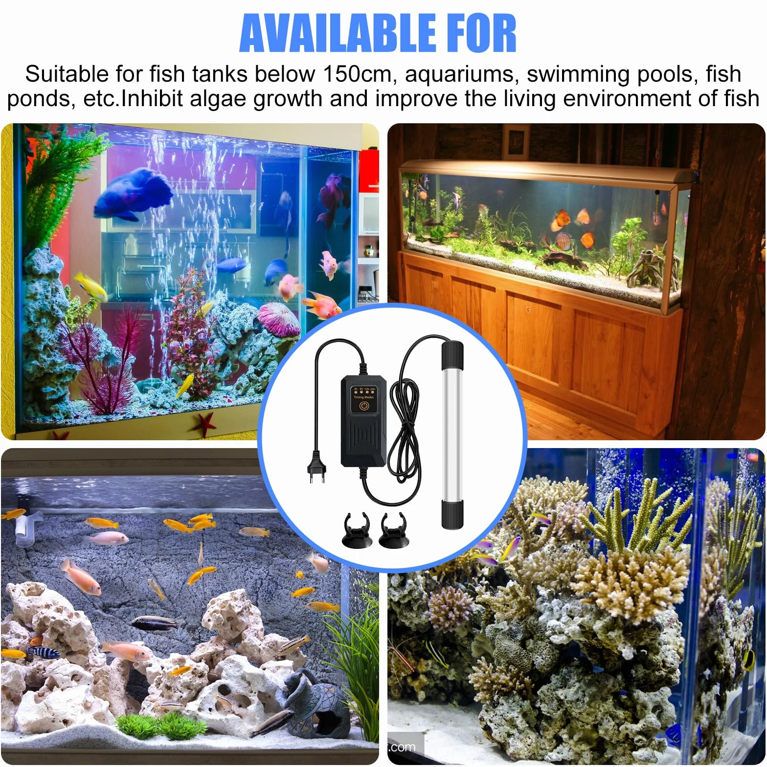 Lampa sterylizująca UV do akwarium, 13 W, sterylizator UV, wodoodporny sterylizator UV, sterylizator UV, do czyszczenia akwariów, basenów, miska na ryby