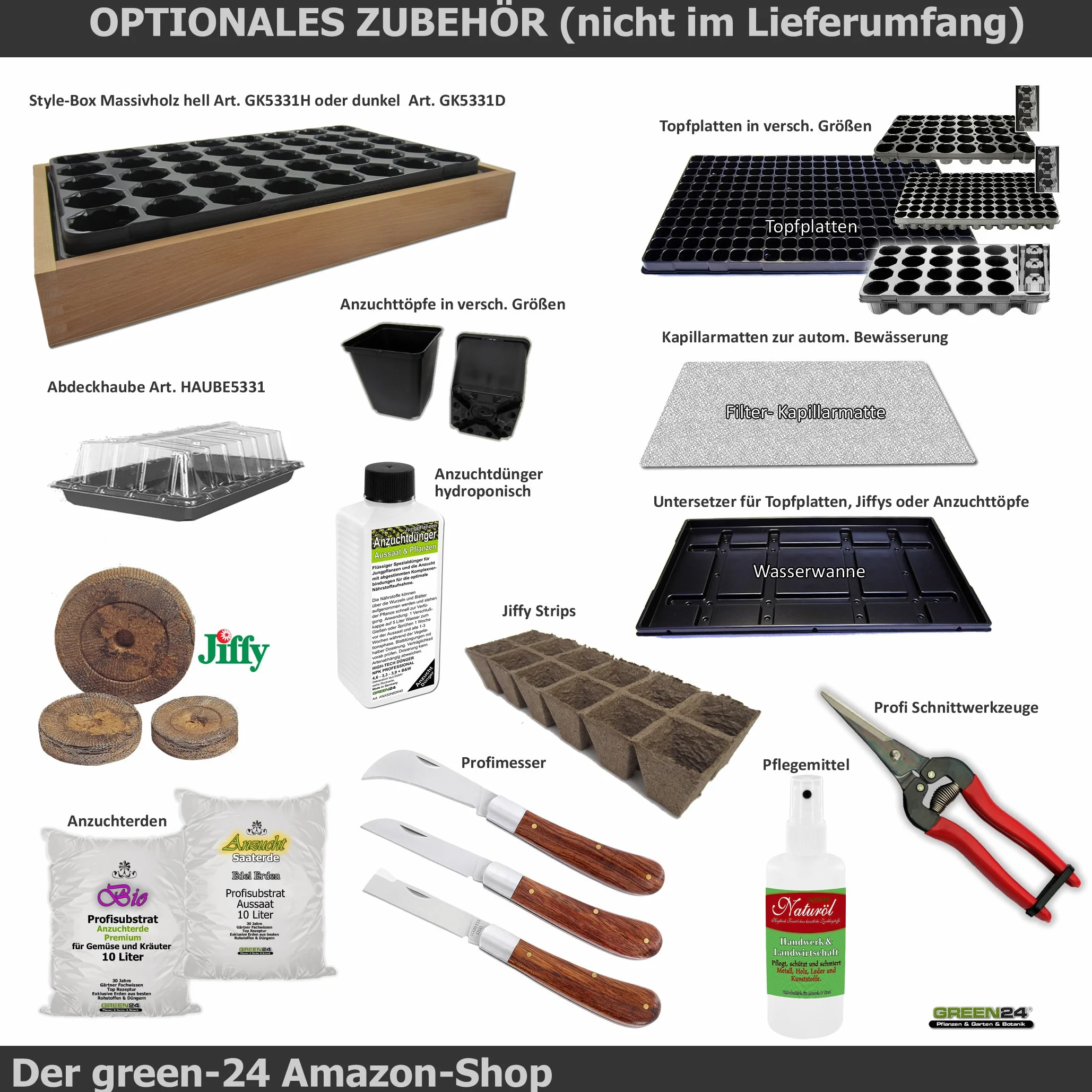 GREEN24 100 sztuk doniczek torfowych Ø 44 mm Made by Jiffy® tabletki do torfu, ziemia do siewu, tabletki torfowe z instrukcją obsługi (może nie być dostępna w języku polskim)