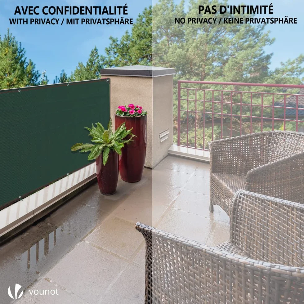 VOUNOT Siatka maskująca HDPE 1,5x10m 230g/m² 95% zacienienia odporna na UV zielona
