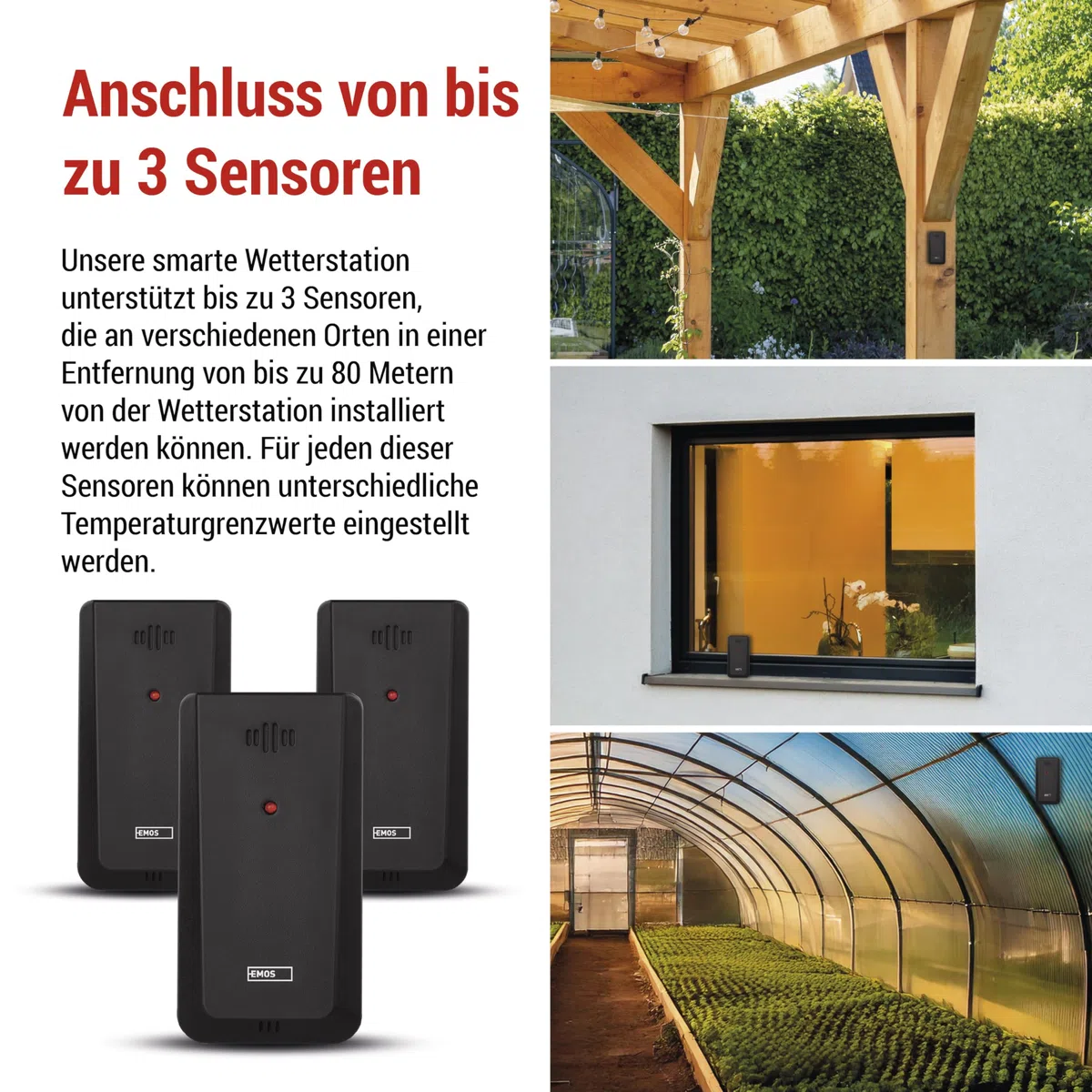 EMOS GoSmart – stacja pogodowa WiFi z bezprzewodowym czujnikiem zewnętrznym i aplikacją – kolorowy wyświetlacz, 5-dniowa prognoza pogody, termometr, higrometr, zegar kompatybilny z Tuya, Smartlife – w