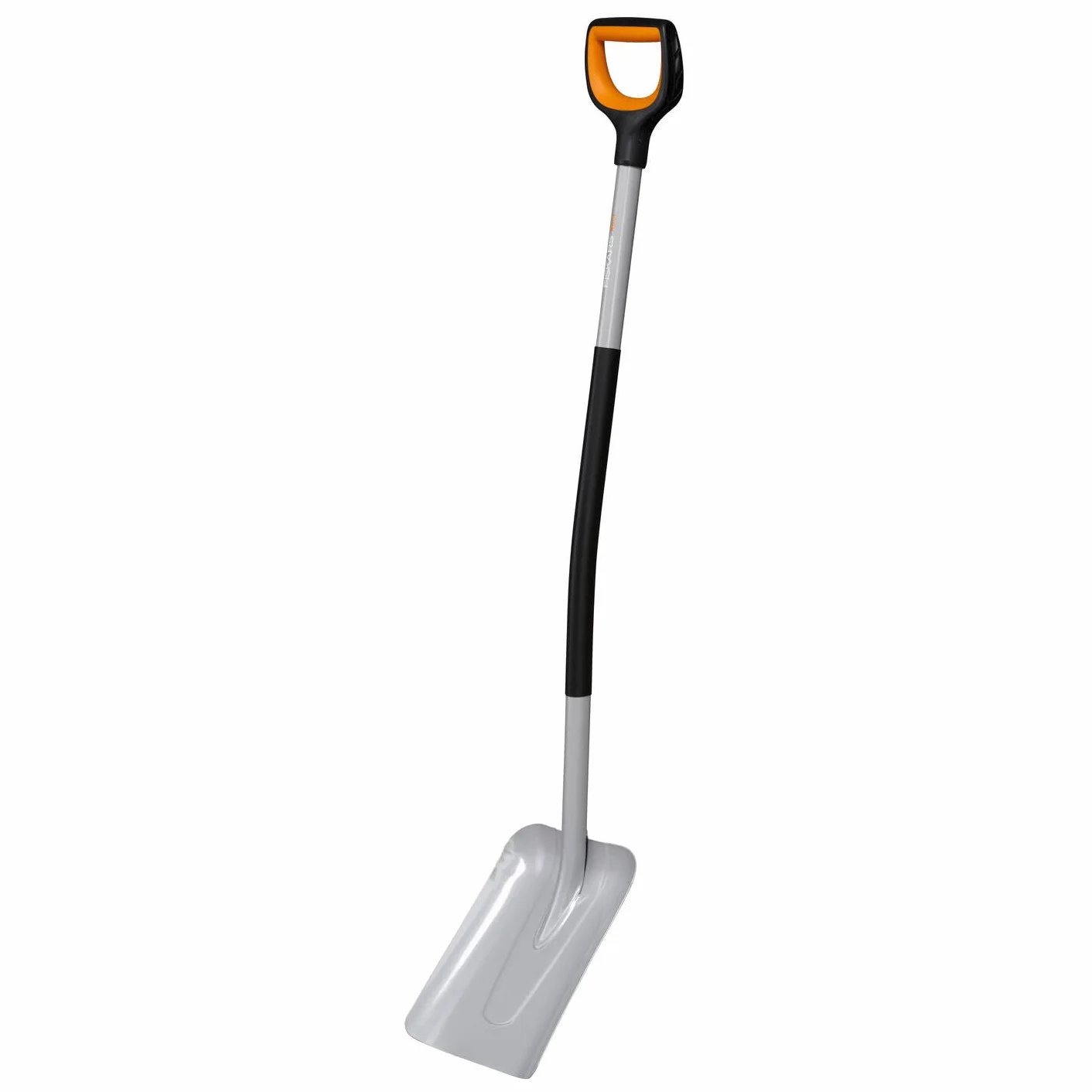Fiskars Łopata do podnoszenia i przenoszenia materiałów sypkich i śniegu, długość: 130 cm, wzmocnione ostrze ze stali borowej, czarna/pomarańczowa, Xact, 1066731