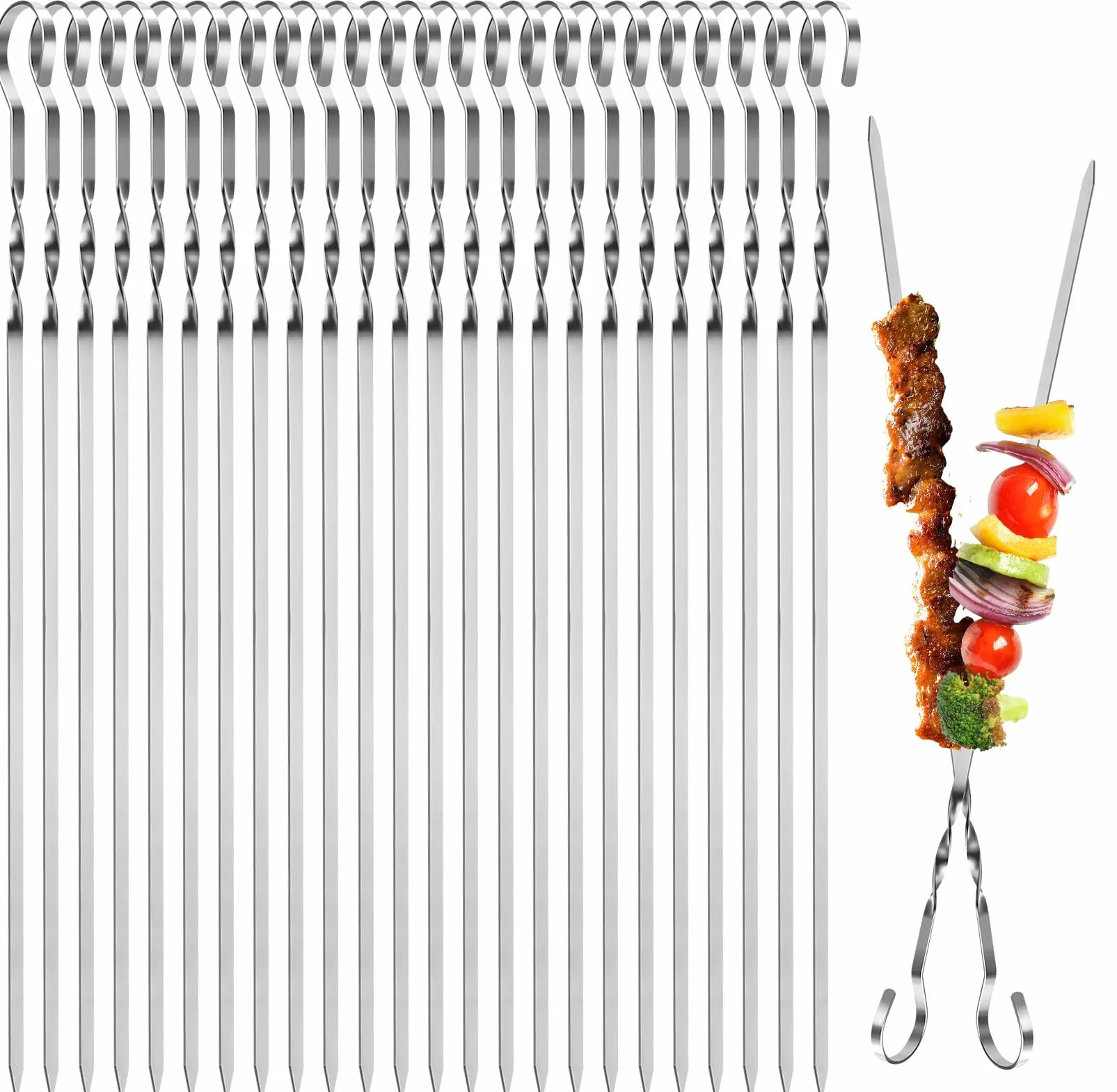 OFFCUP Szaszłyki do kebabów ze stali nierdzewnej 30 cm, 24 szt.