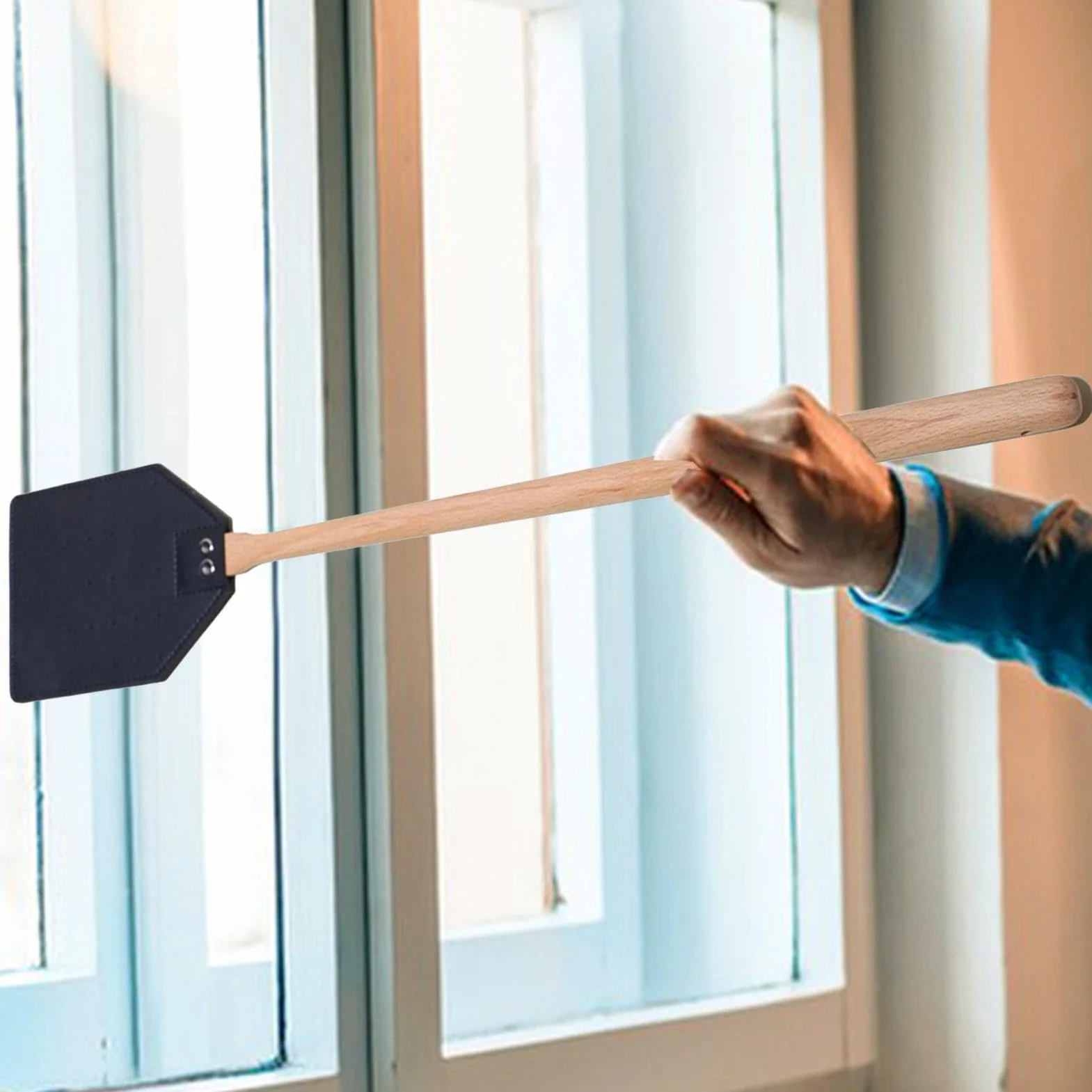 Fly Swatter for Kitchen | Leather Fly Swatter | Fly Swatter for Home and Terrace | Eco-Friendly Leather Flyswatter | High-Quality Fly Swatter | Compact and Easy to Store for Use in the Home