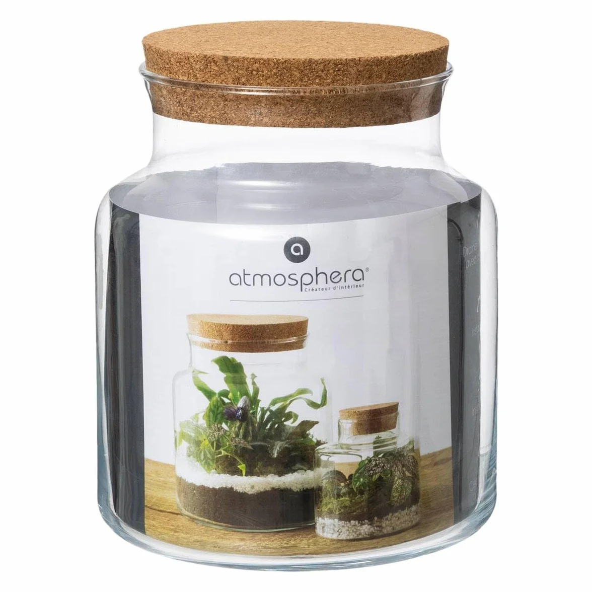 Atmosphera - Terrarium z hartowanego szkła i korka H 21,5 cm, aby stworzyć swoje kompozycje kwiatowe