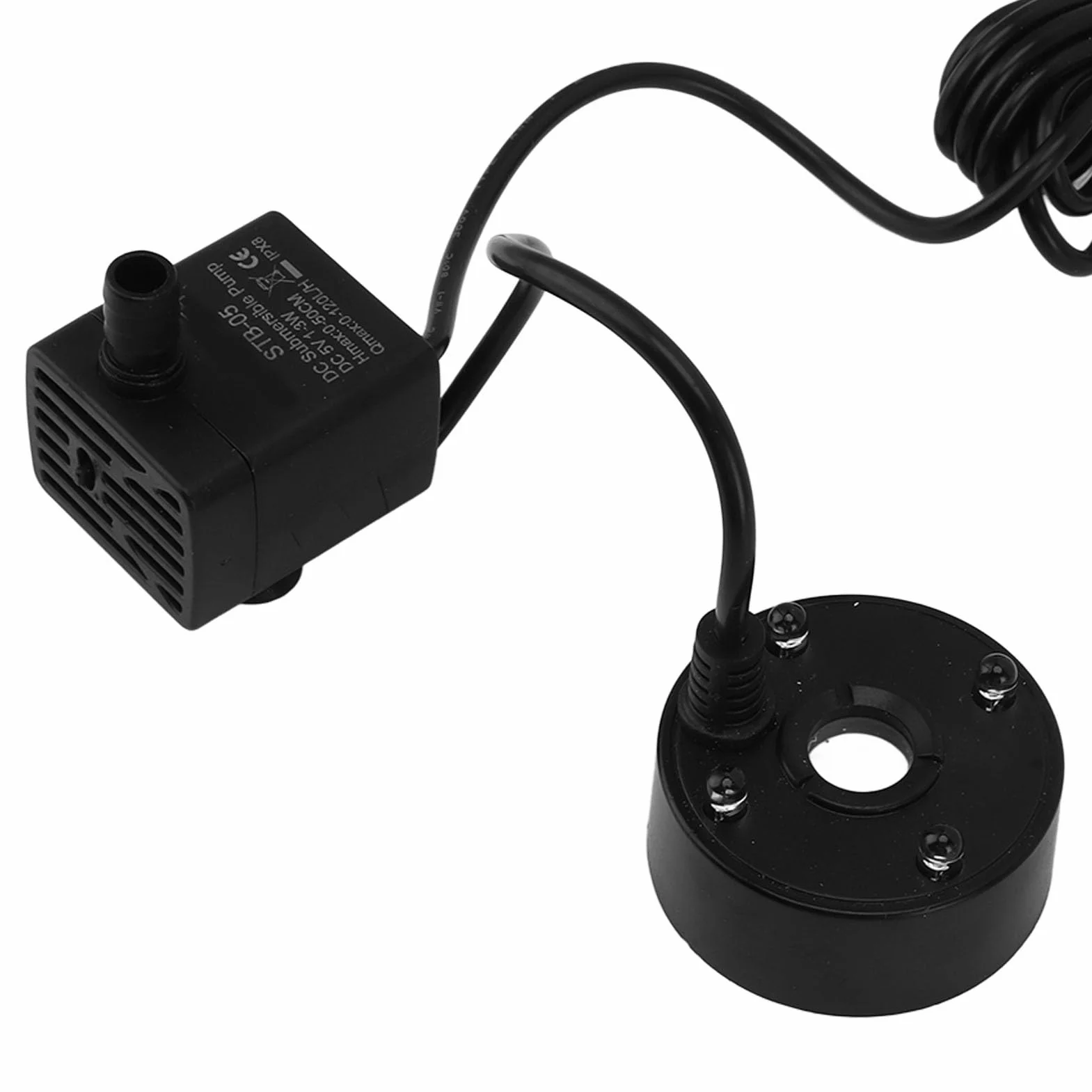 Mist Maker USB Mgła Pompa LED Kolorowe Oświetlenie Fontanna Atomizer Nawilżacz 5V Mgła Maszyna do Stawu Ogrodowego (BLACK)