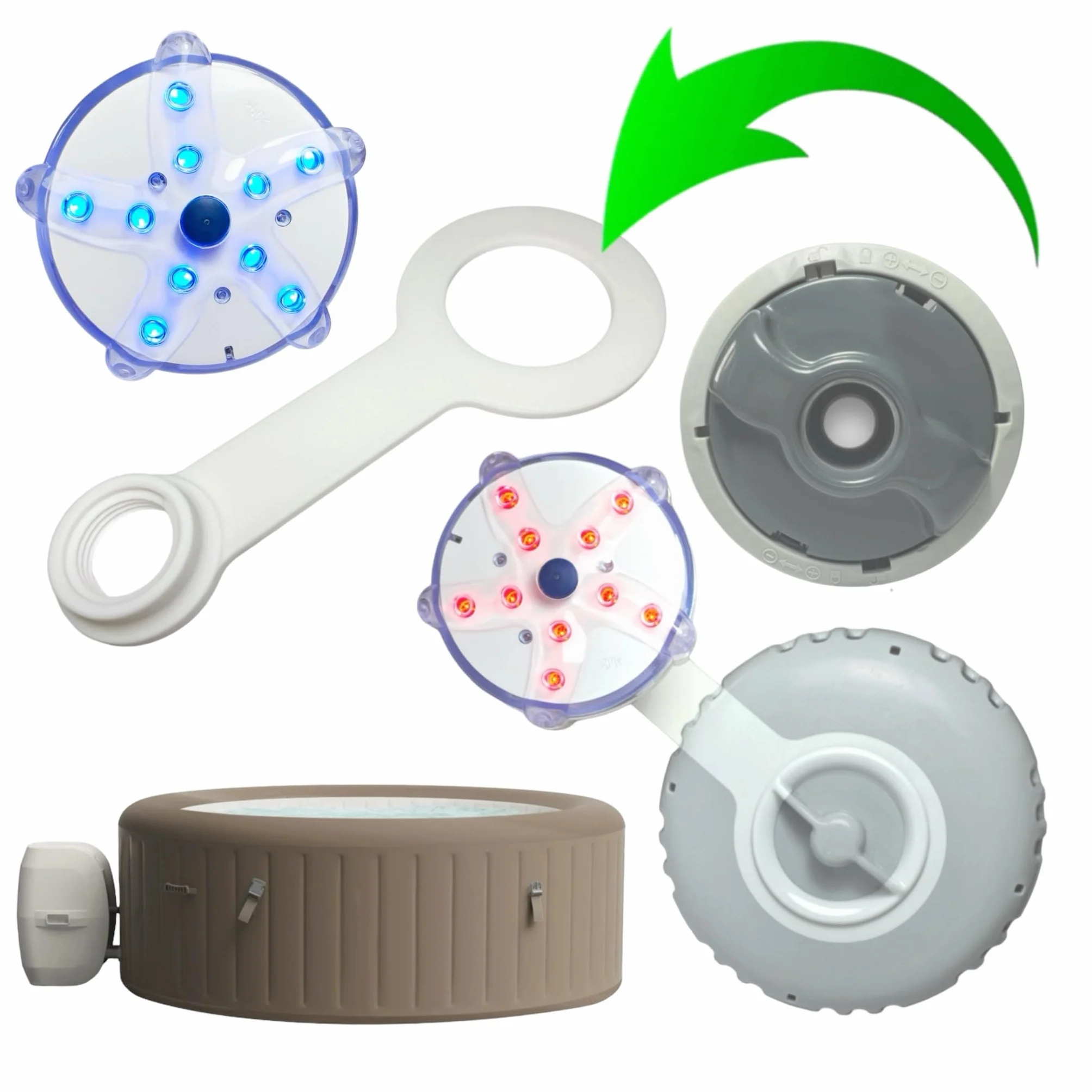 Generic Adapter światła LED (1 opakowanie), biały, owalny, kompatybilny z modelami Air Jet i Hydro Jet Pro
