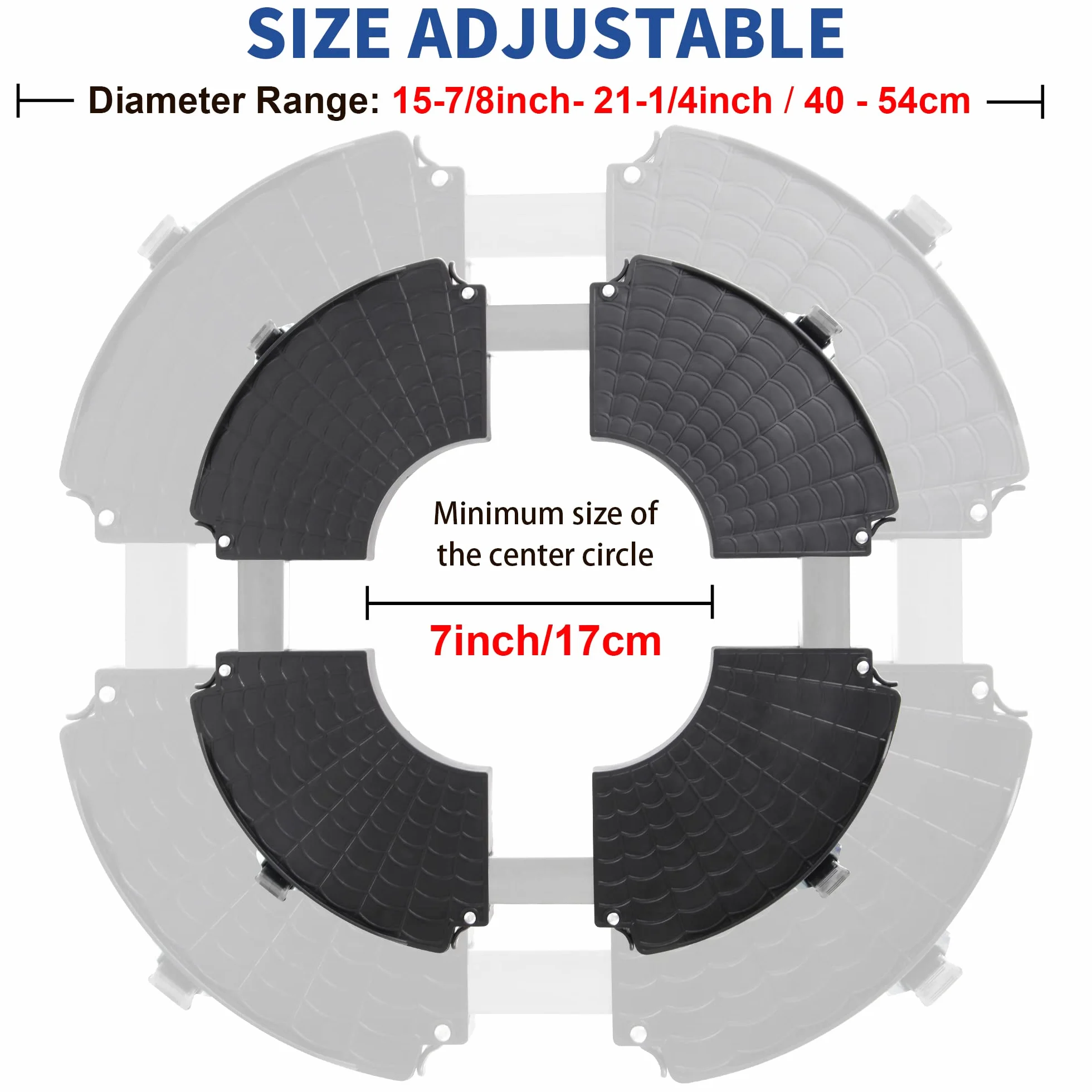W B D WEIBIDA Okrągły wałek do roślin, Ø 40-58 cm, nośność 200 kg, do użytku na zewnątrz, z kółkami obracanymi o 360°, do dużych obciążeń i wewnątrz, na rolkach, do ogrodu domowego, doniczki, czarny