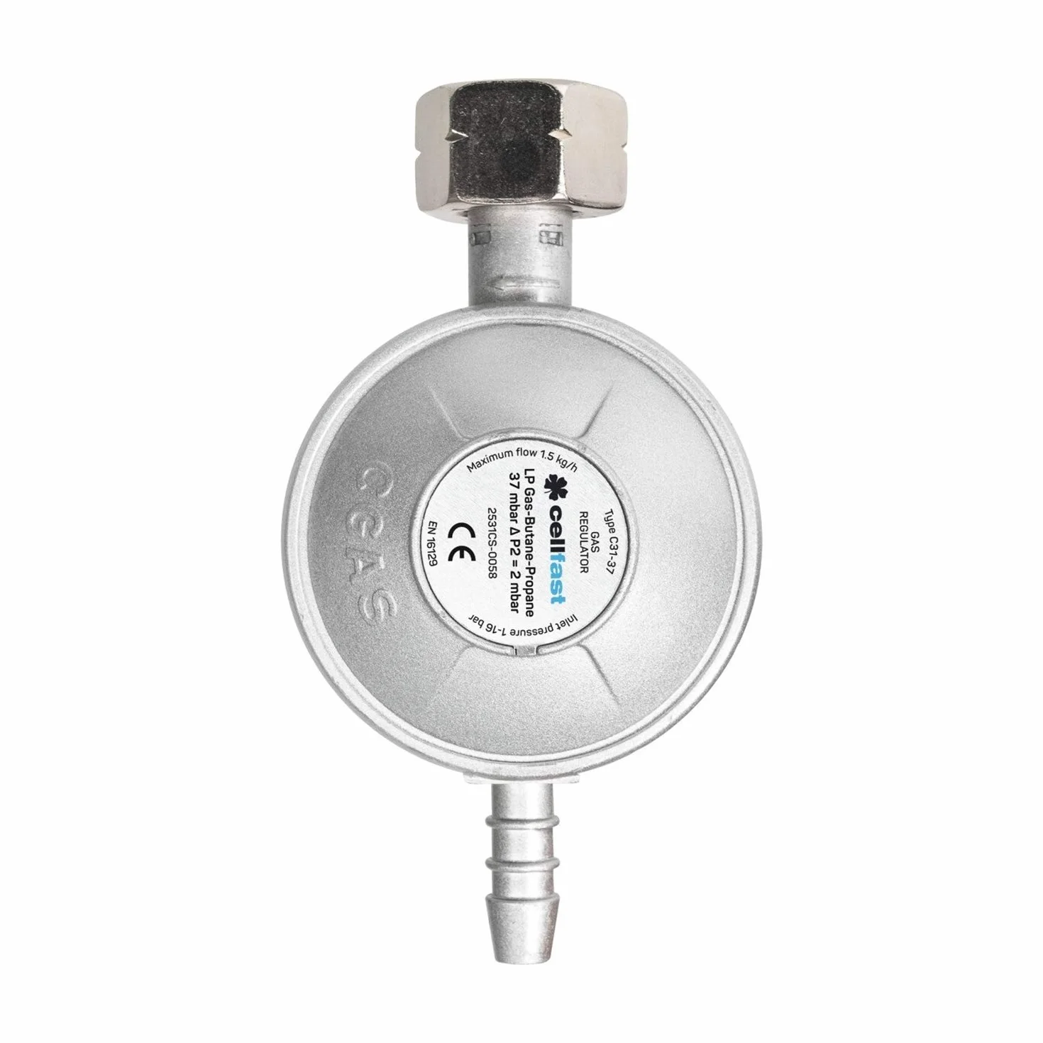 Cellfast Reduktor do gazu, do zasilania urządzeń gazem, przeznaczony do użytku domowego, Wysoka jakość, gaz: LPG/Propan/Butan