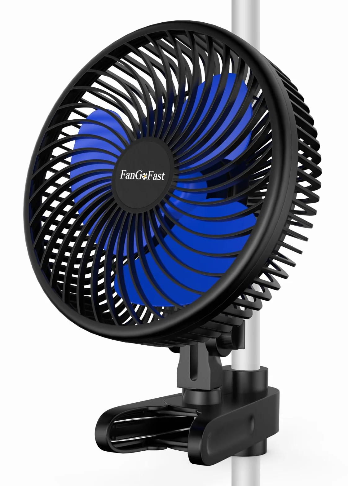 FanGoFast Wentylator Grow z silnikiem EC z klipsem, 10 stopni prędkości, wentylator do uprawy roślin, z zaciskiem do namiotu, średnica 20 cm, 10 W, 561 m³/h, strumień powietrza 32 dBA, idealny