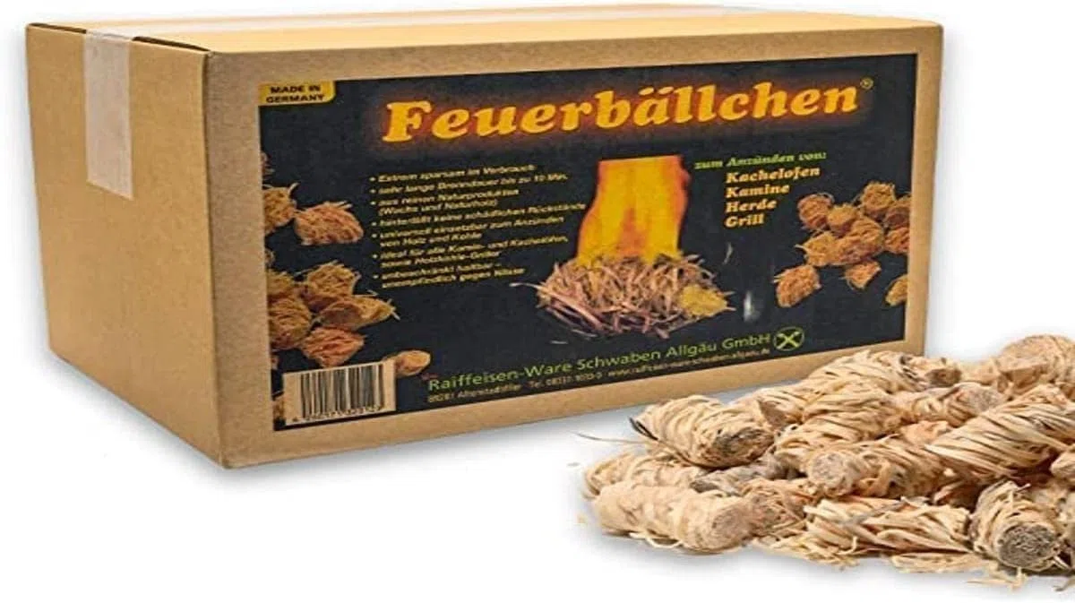 Podpałka do grilla, podpałka do kominka, podpałka (ekologiczna wełna rozpalana z produktów naturalnych, do rozpalania węgla do grilla, ogniska lub kominka), pudełko 7,5 kg