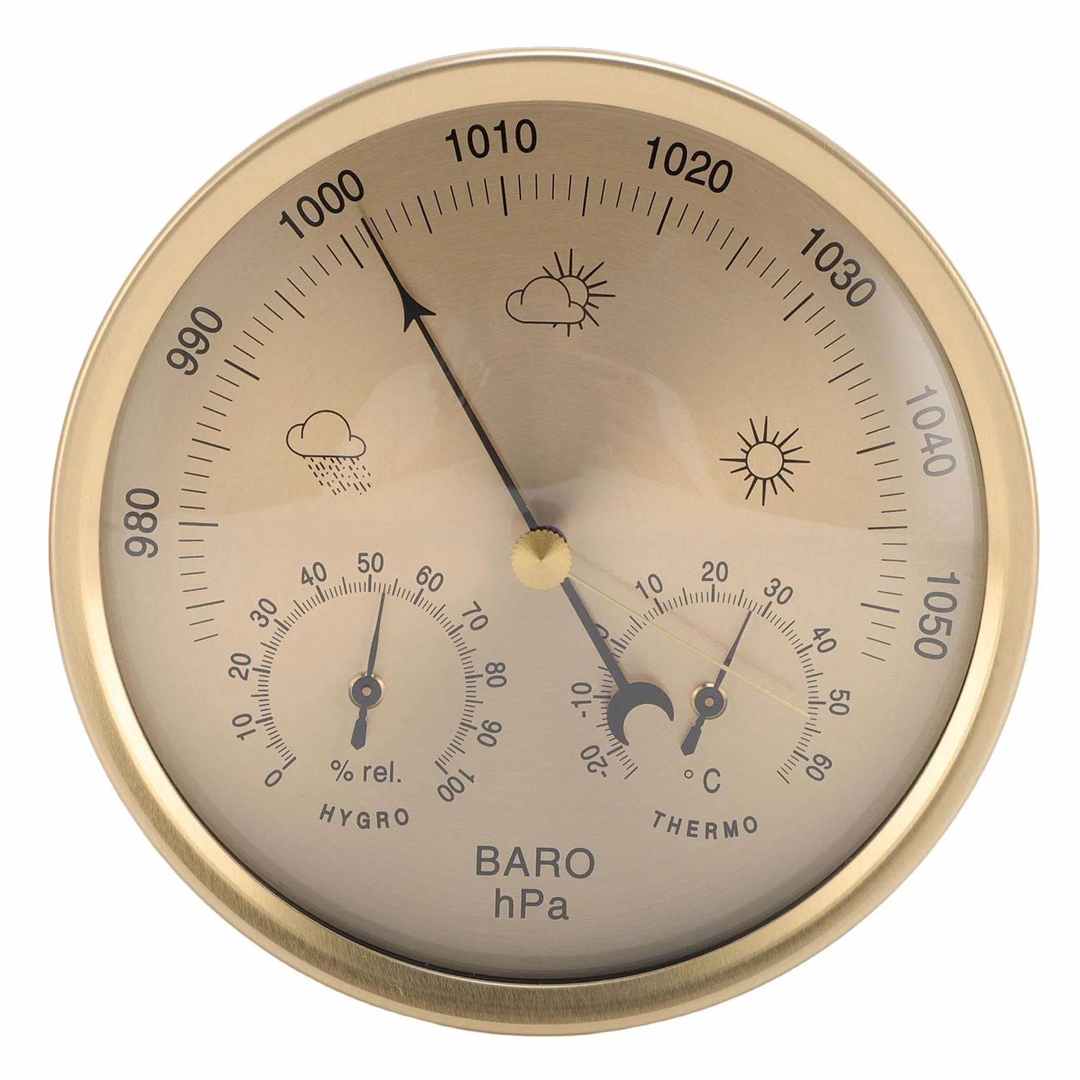 SEAFRONT Barometr Higrometr Miernik Temperatury 3 w 1 Wewnętrzna Stacja Pogodowa Wisząca na ścianie Zewnętrznej z dużą tarczą Czujnik Pogody 130mm