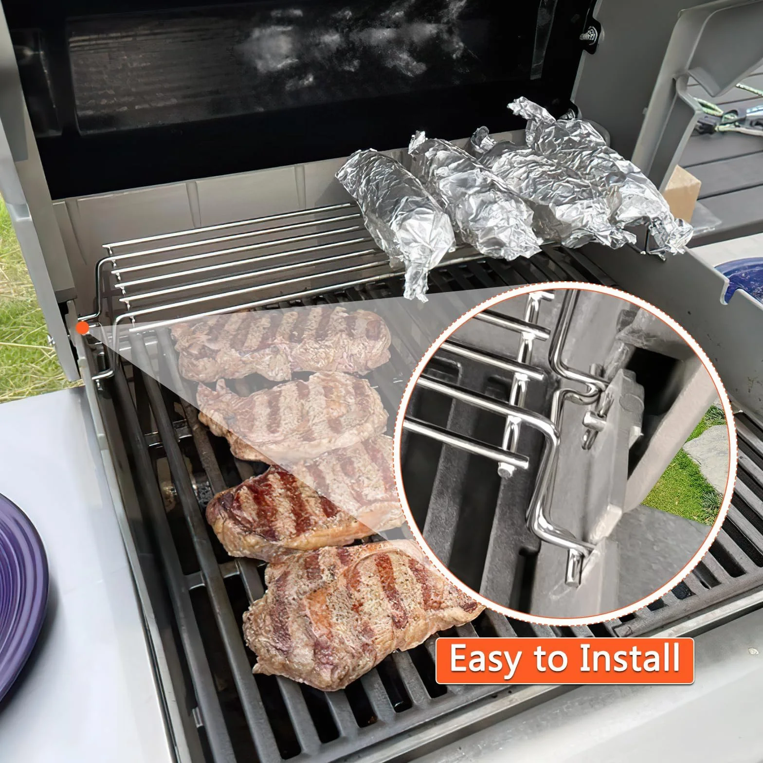 GFTIME Stojak grzewczy 63,5 cm 7641 Części zamienne do Weber Spirit E310 E320 E330 S310S S320 S330 SP-330 (z przednimi pokrętłami sterującymi), stojak na ruszt grzewczy ze stali nierdzewnej