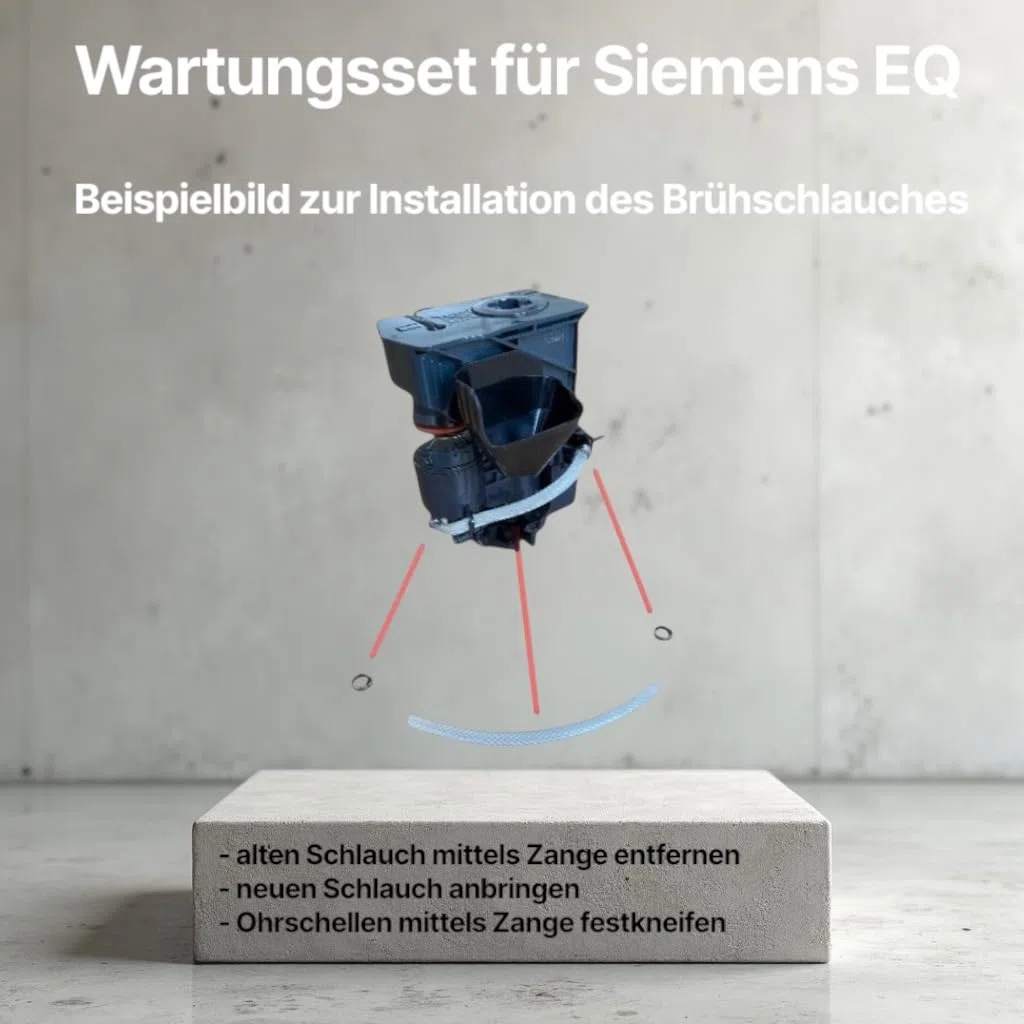 Wąż silikonowy, zestaw konserwacyjny do Siemens EQ.3 S100 S300 S500 / EQ.9 s300 S500 S700 S900 / & Bosch VeroCup 100 300 - wąż do parzenia - część zamienna do ekspresu do kawy – stabilny, elastyczny i