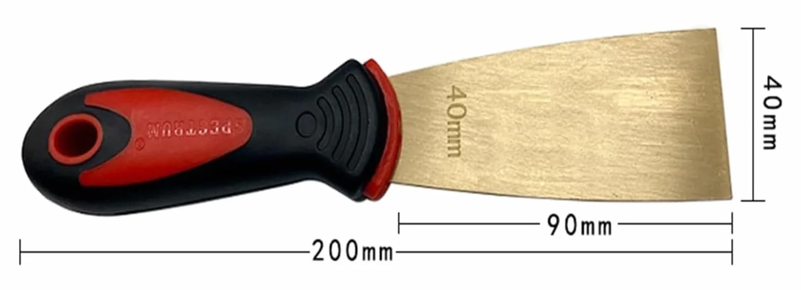 Skrobak do tapet mosiężny 1,5 mm gumową rączką 75-150 mm