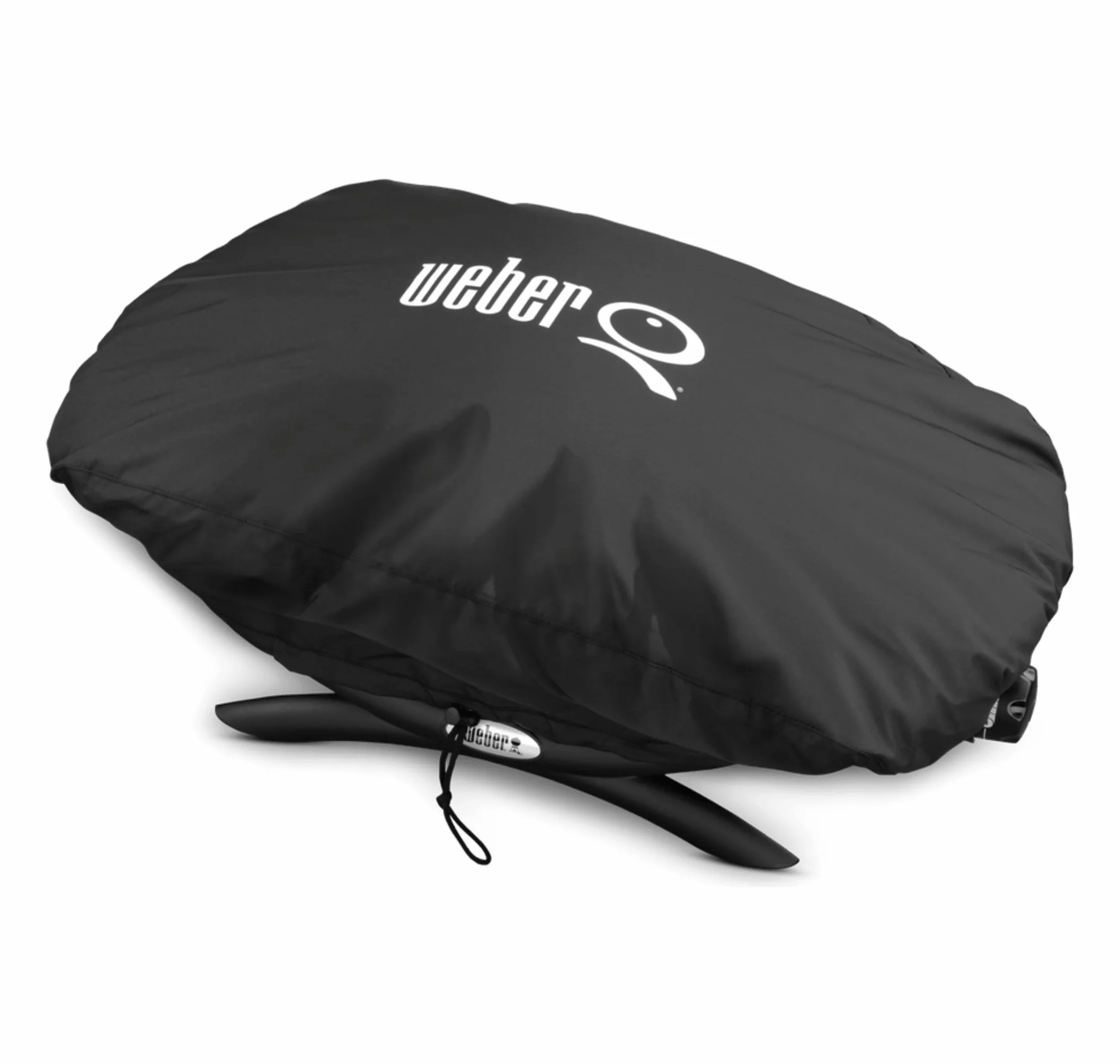 Weber Premium Pokrowiec na grill Q1000/2000 z podstawą / z wózkiem, UV- & wodoodporny, z zapięciem na rzep do mocowania - Czarny (7120)