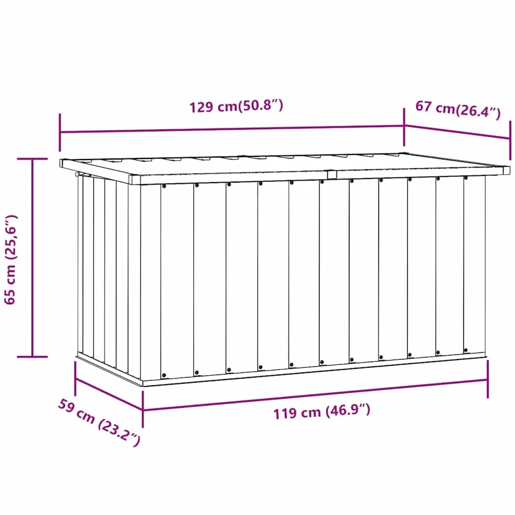 vidaXL Skrzynia ogrodowa do przechowywania 129x67x65 cm antracytowa