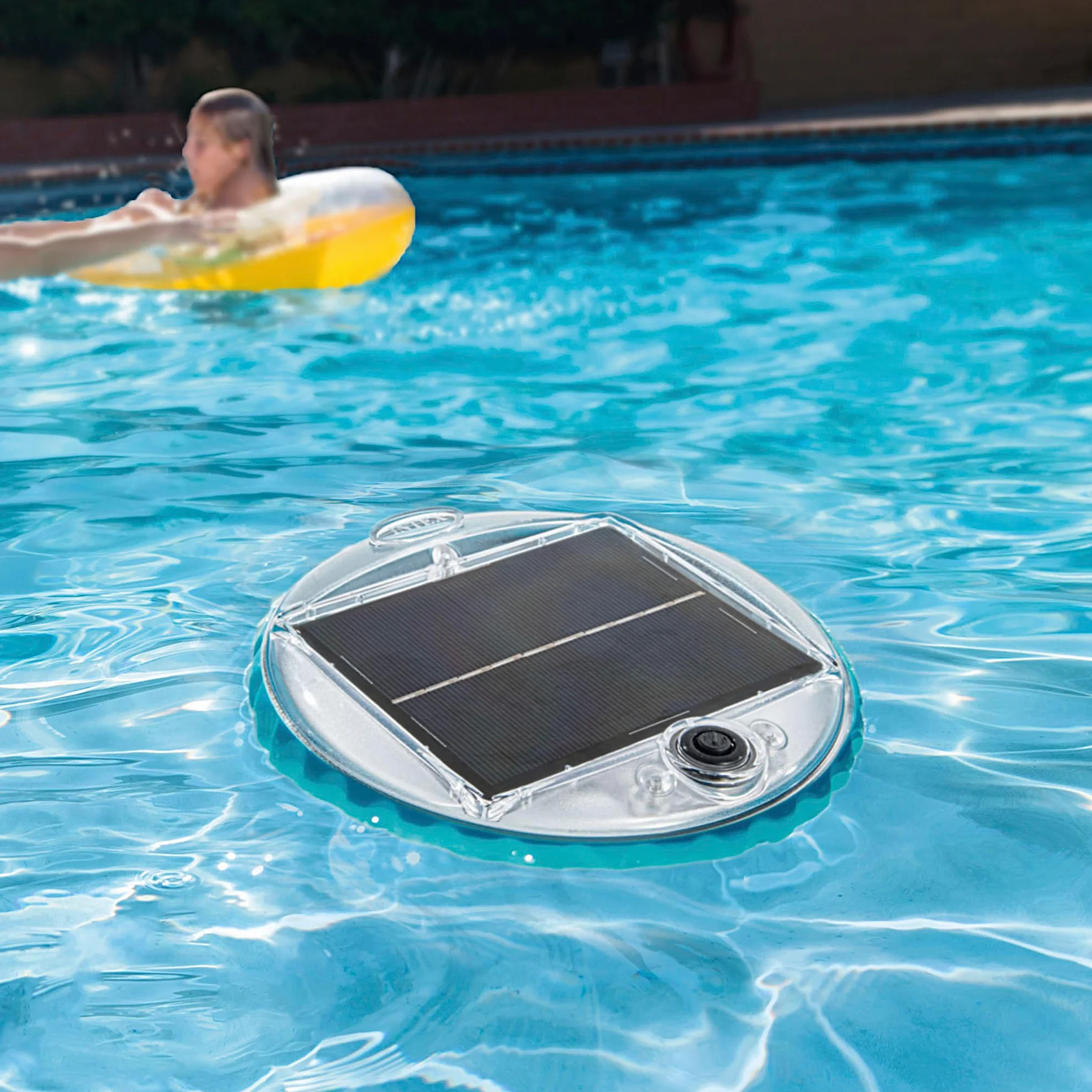 Intex Led Floating Solar Lampa do Basenu, Biały/Niebieski, Ø 16.8 cm
