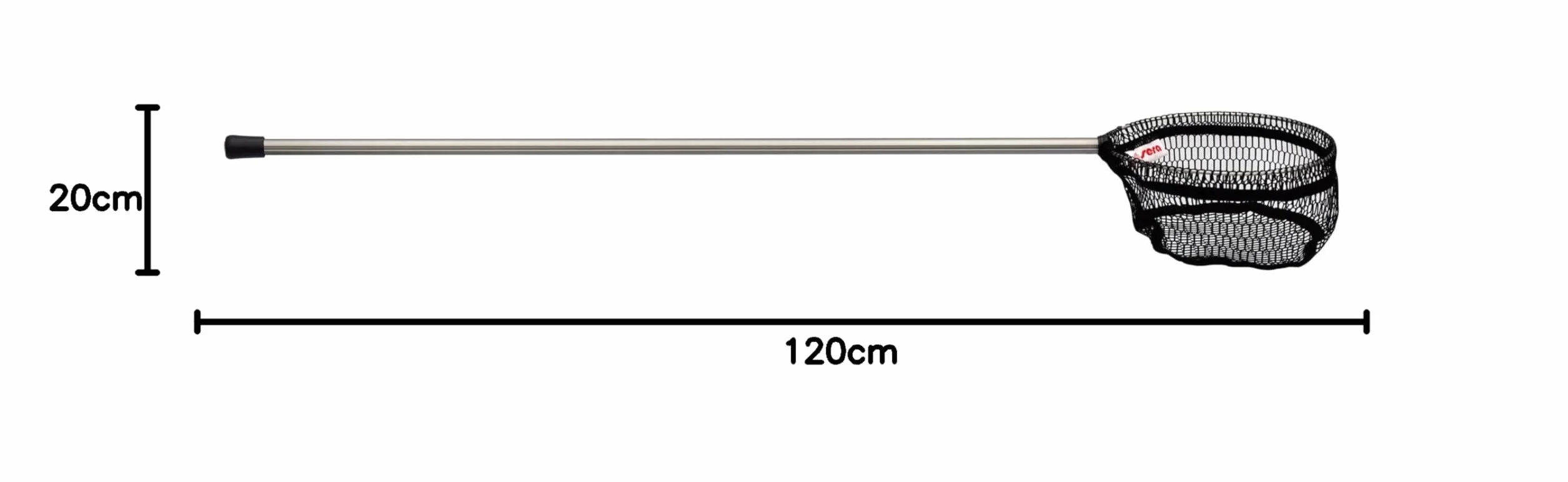 sera pond podbierak do ryb stawowych mały - średnica siatki 20 cm długość całkowita 120 cm średnica trzonka 15 mm oczka siatkowe 5 x 10 mm