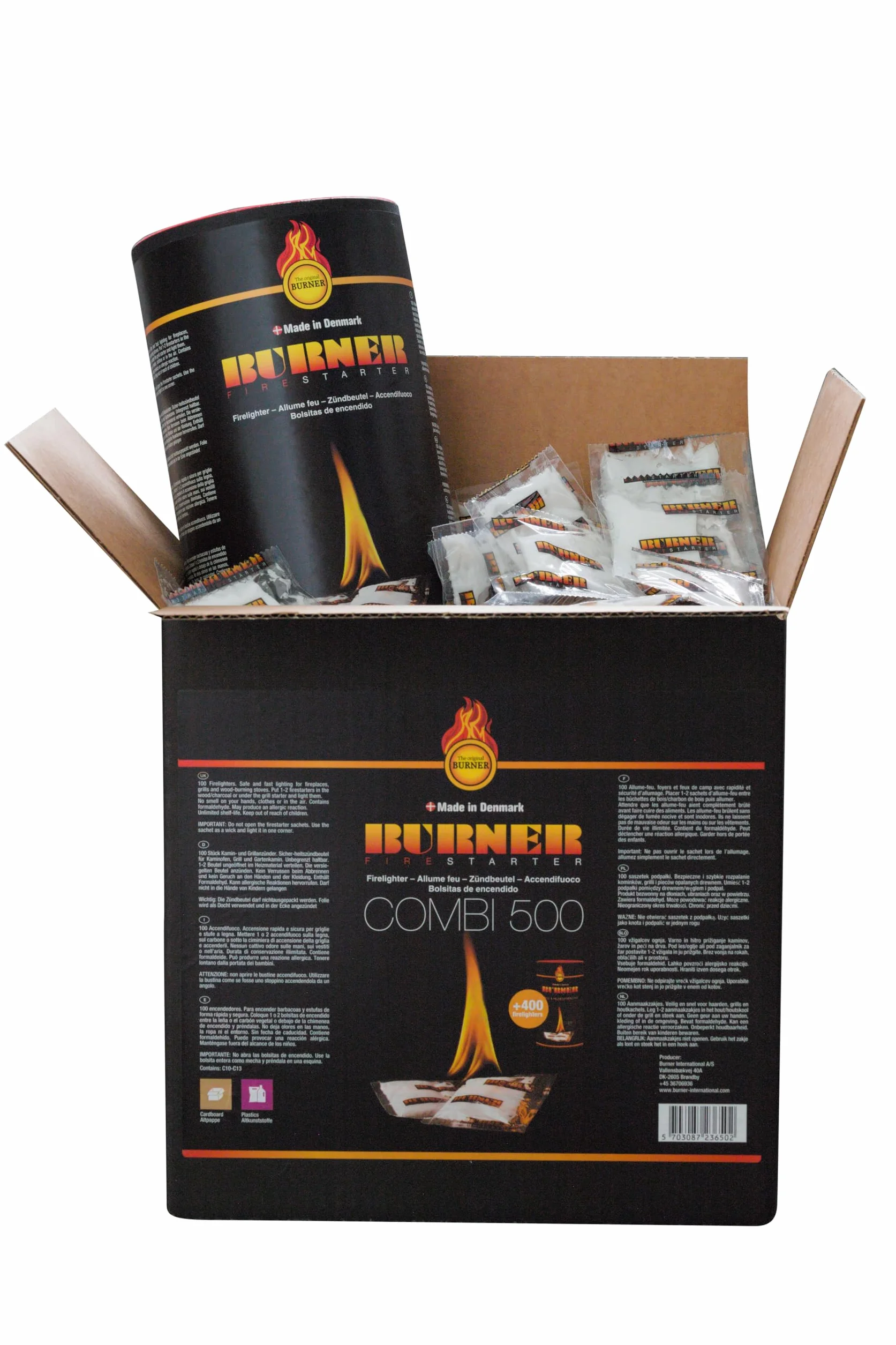 Burner Firestarter 500 sztuk bezzapachowa do grillowania, kominka, kuchenki i kominka, 500 torebek