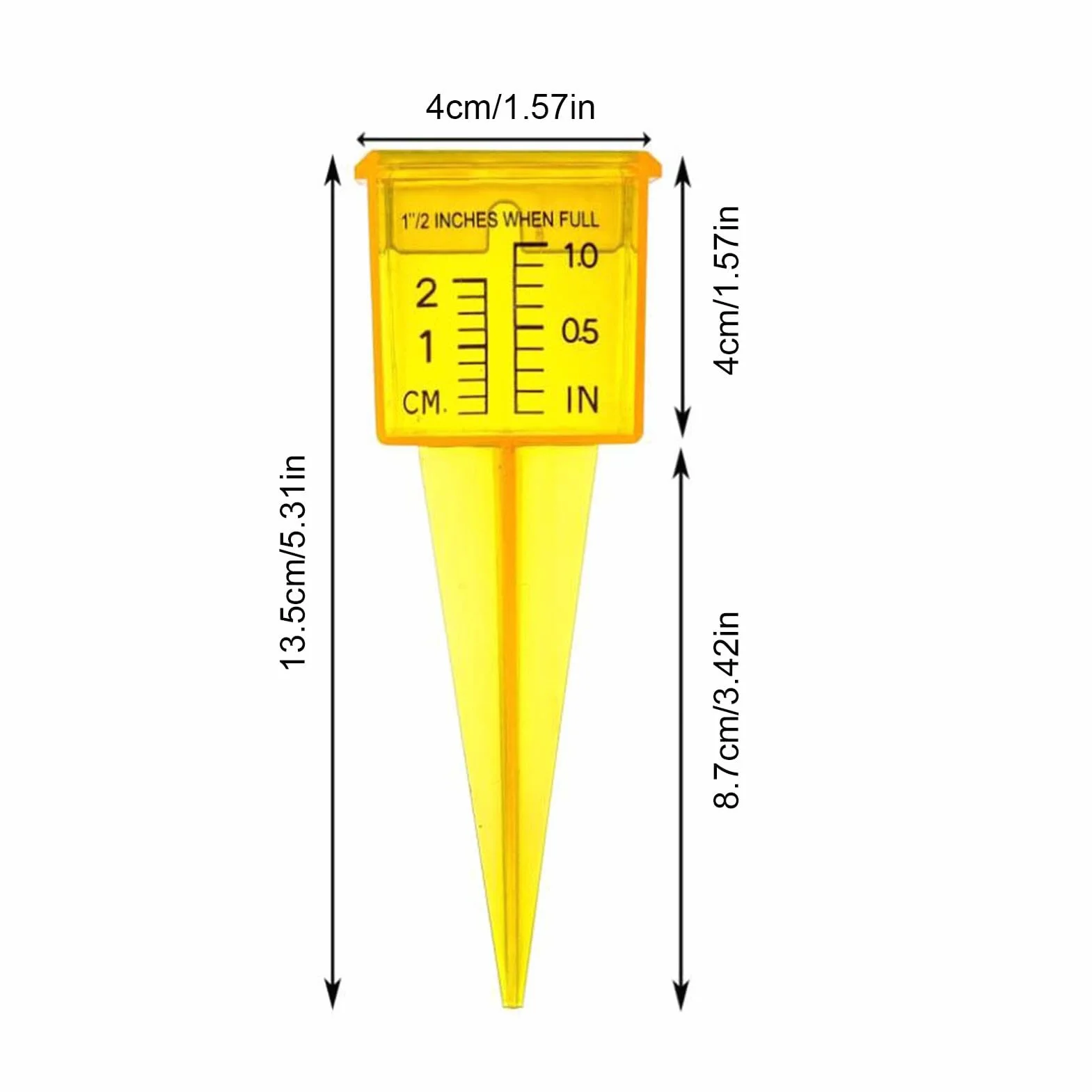 vRain Measure Gauge, Translucent Sprinkler Gauge, Portable Rain Gauge, Rainfall Measuring Tool, Reusable Rain Meter, Garden Rain Gauge, Sprinkler Catch Cups, Rain Gauge with Stake, Backyard Rain Gauge