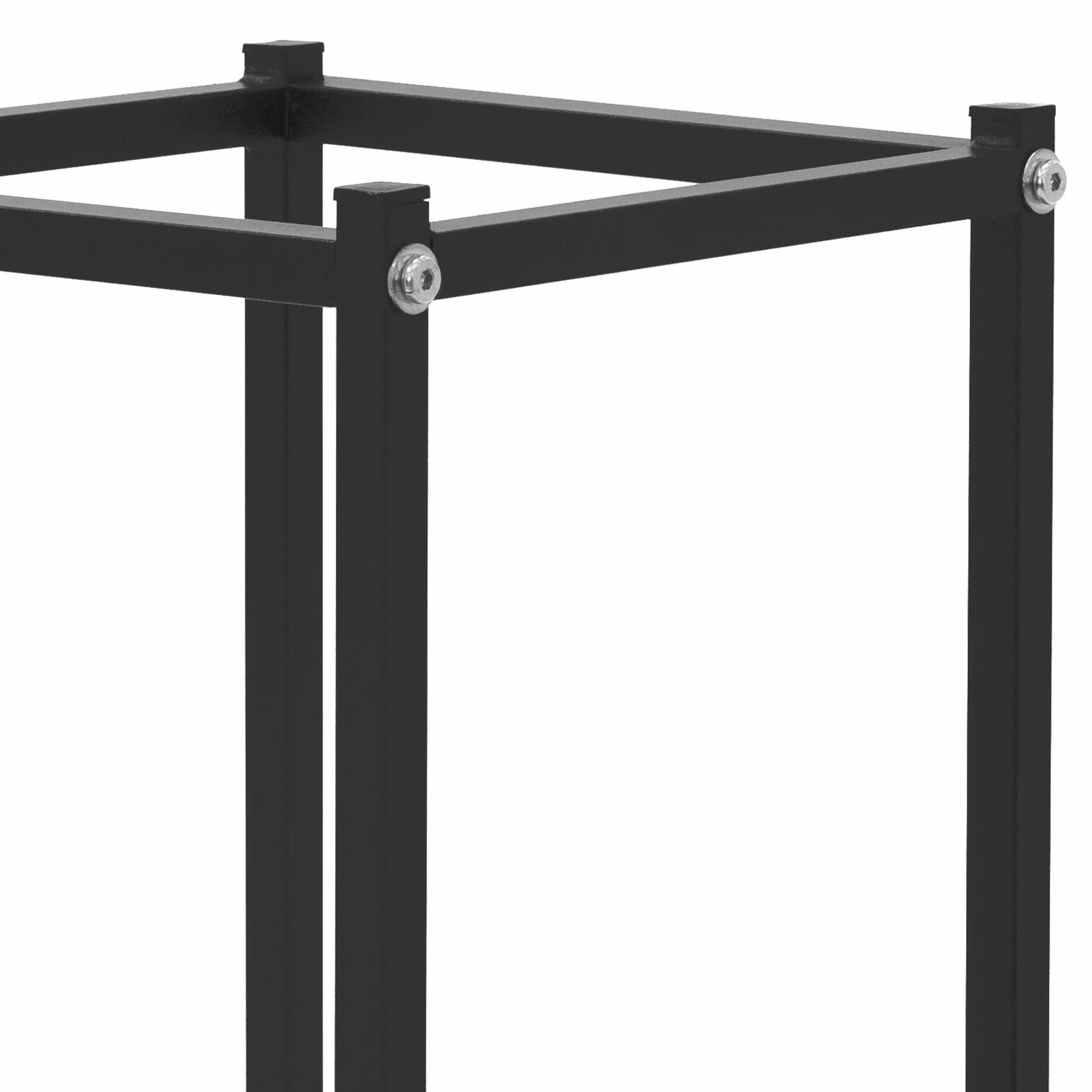 ML-Design Regał na drewno kominkowe, 33 x 115 x 33 cm, prostokątny, czarny, metalowy, do wewnątrz/na zewnątrz, do przechowywania drewna opałowego z powlekanej stali, stojak na drewno kominkowe, regał