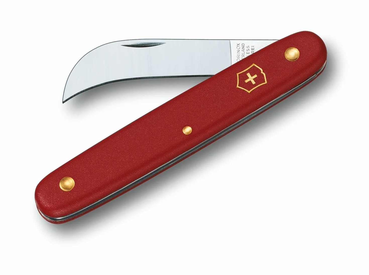 Victorinox Taschenwerkzeug Hakenmesser XS für Gartenarbeiten, Rostfreie Gebogene Klinge 51 mm, Swiss Made, rot